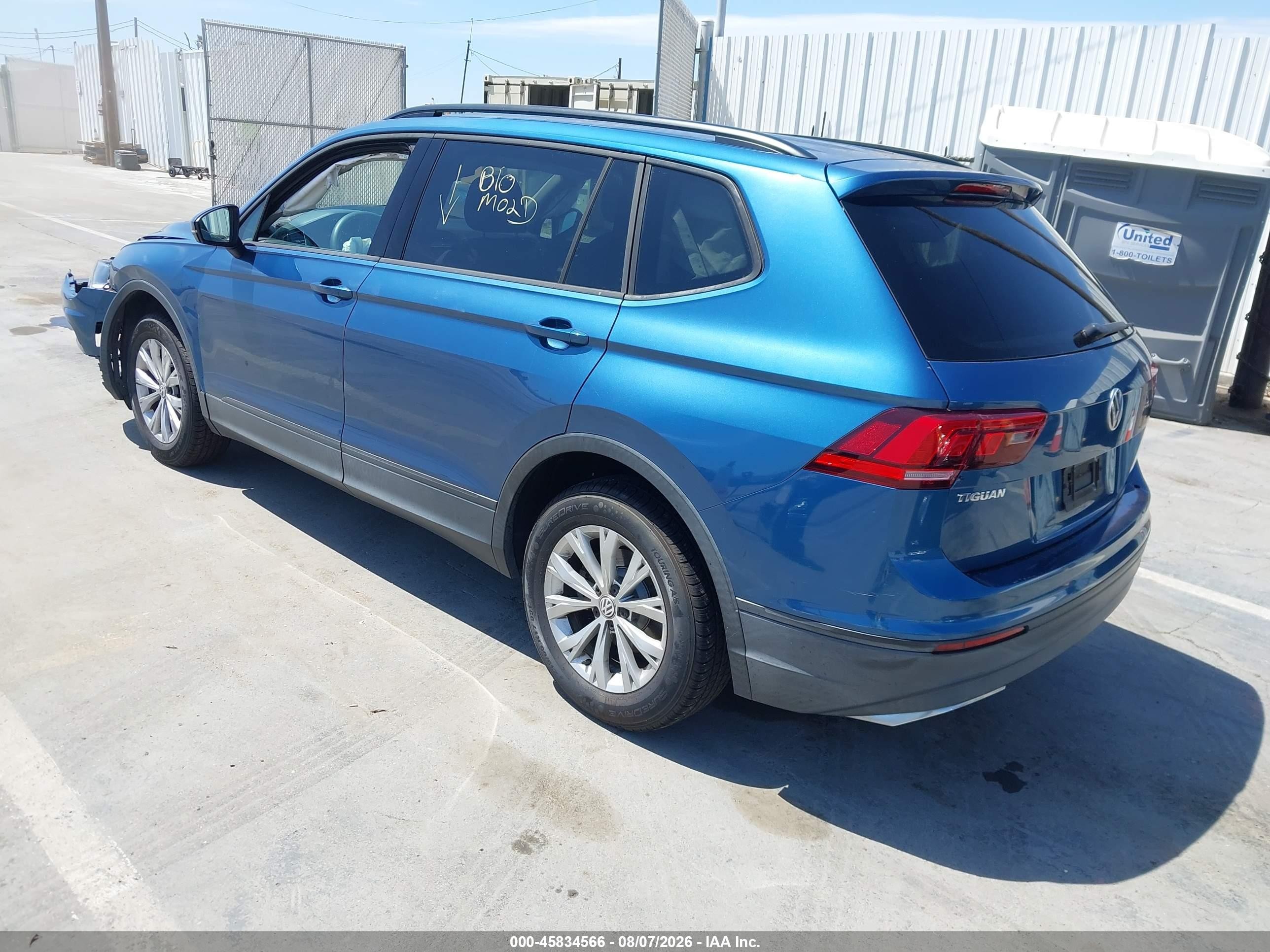 2018 Volkswagen Tiguan VIN 3VV1B7AX2JM095440 IAAI salvage auction — Front End, Salvage (California), sold $1,150 on 2026-09-19 (photo 3)
