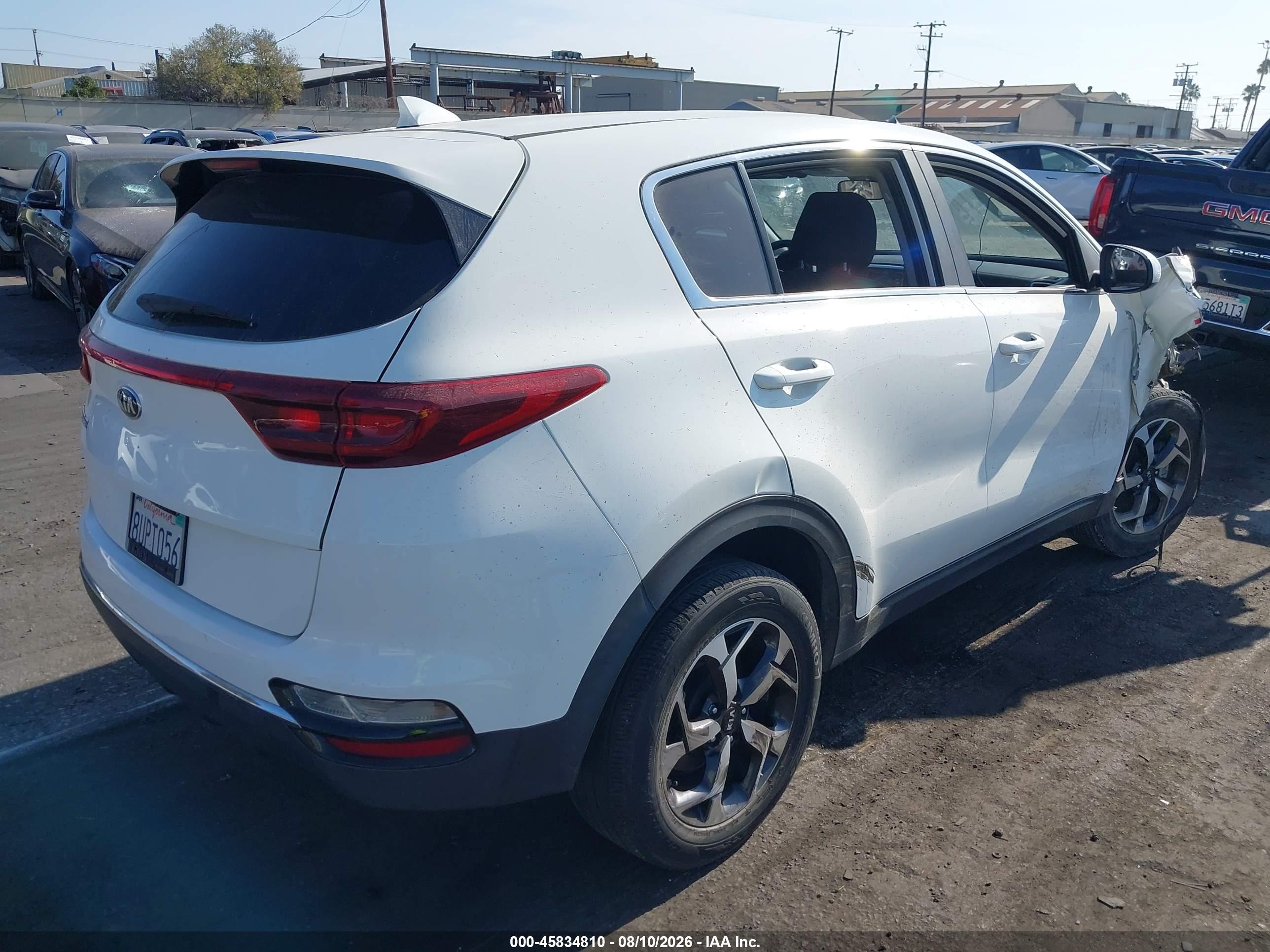 2021 Kia Sportage VIN KNDPM3AC8M7896607 IAAI salvage auction — Unknown, Salvage Certificate (California), sold $3,550 on 2026-09-13 (photo 4)