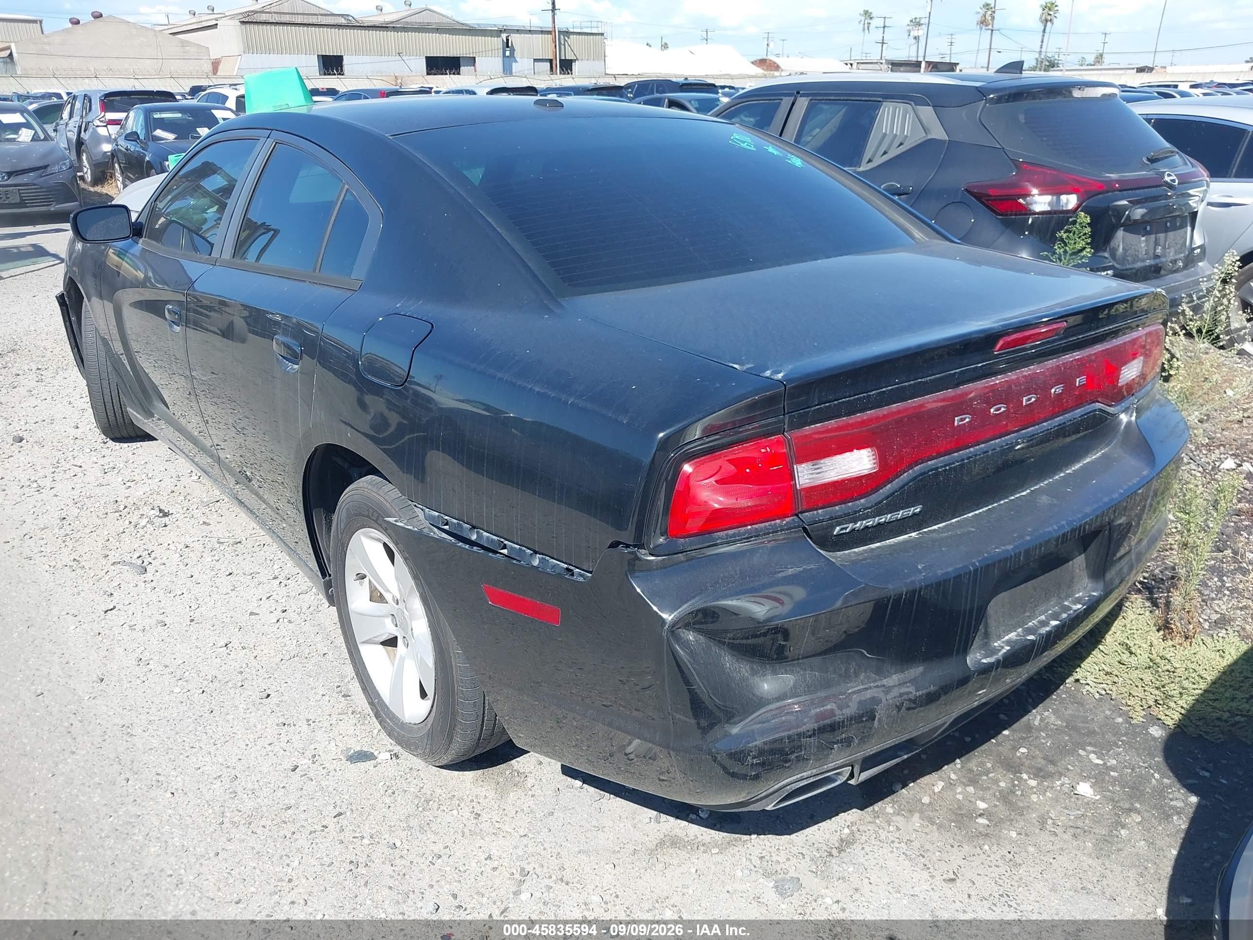 2012 Dodge Charger VIN 2C3CDXBG3CH211864 IAAI salvage auction — Rear End, Salvage Certificate (California), sold $850 on 2026-09-11 (photo 3)