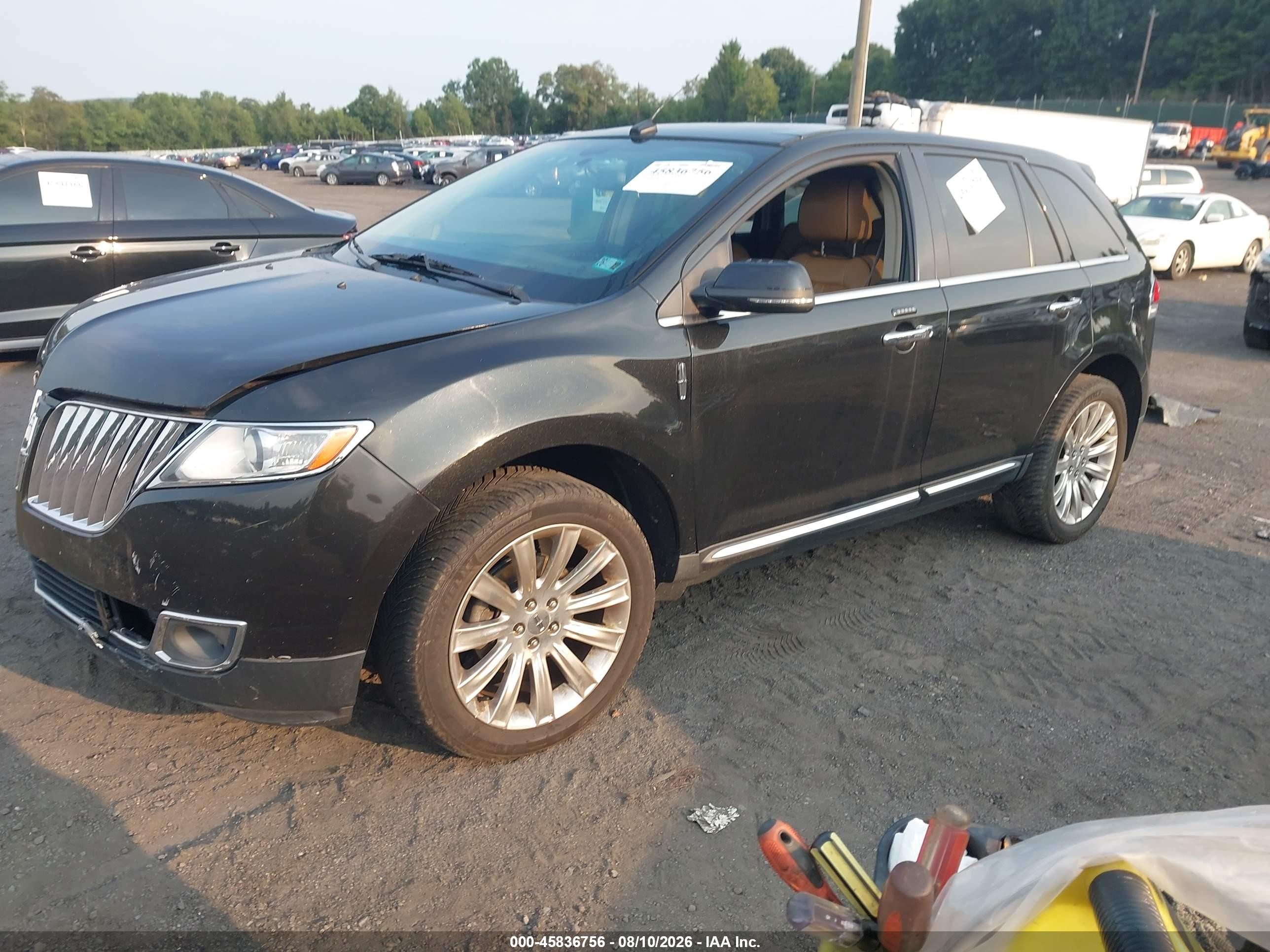 2013 Lincoln MKX VIN 2LMDJ8JK7DBL60156 IAAI salvage auction — Front End, Salvage (Pennsylvania), sold $850 on 2026-09-14 (photo 2)