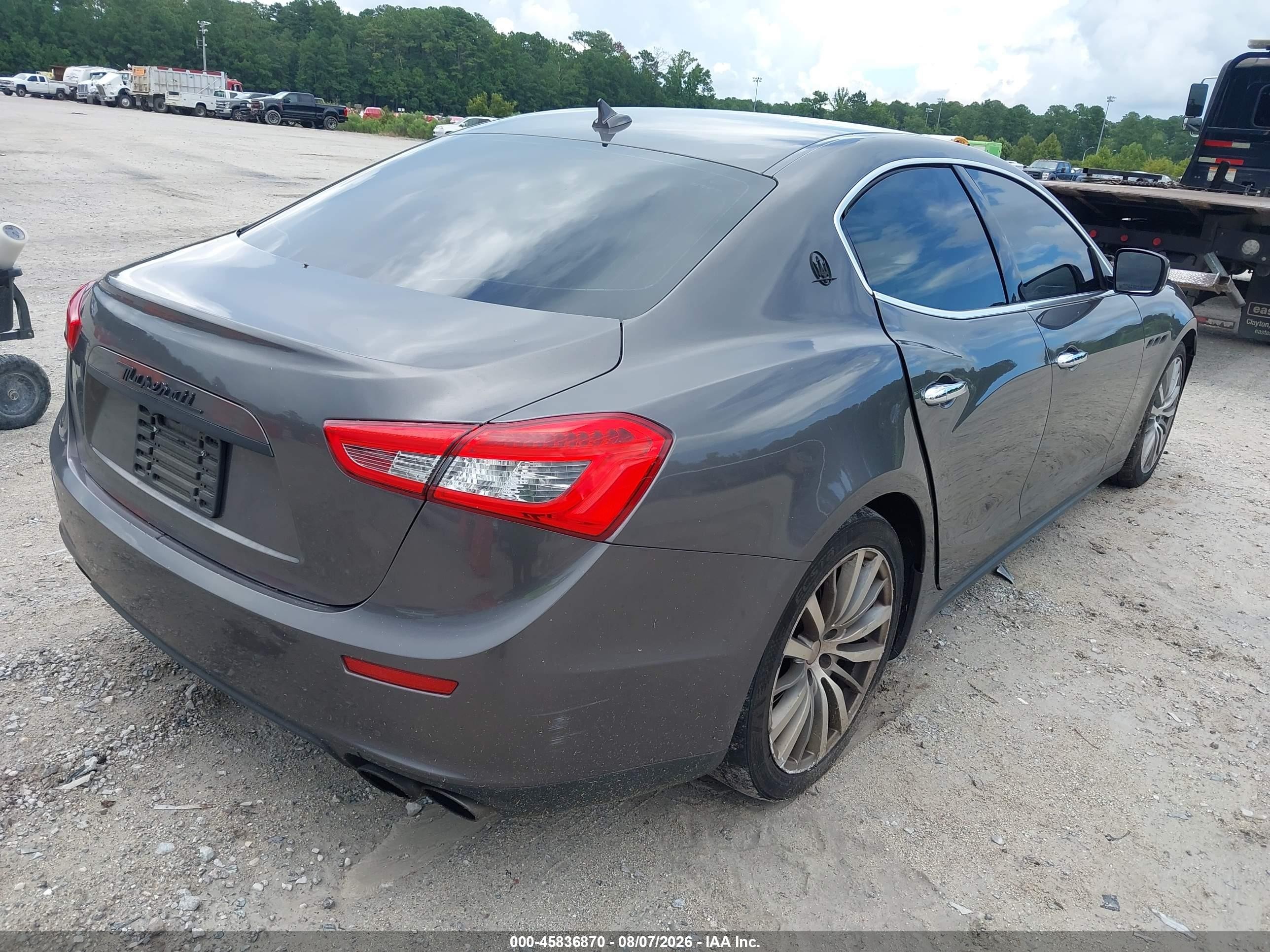 2015 Maserati Ghibli VIN ZAM57XSA9F1154267 IAAI salvage auction — Unknown, Salvage (North Carolina), sold $1,600 on 2026-09-12 (photo 4)