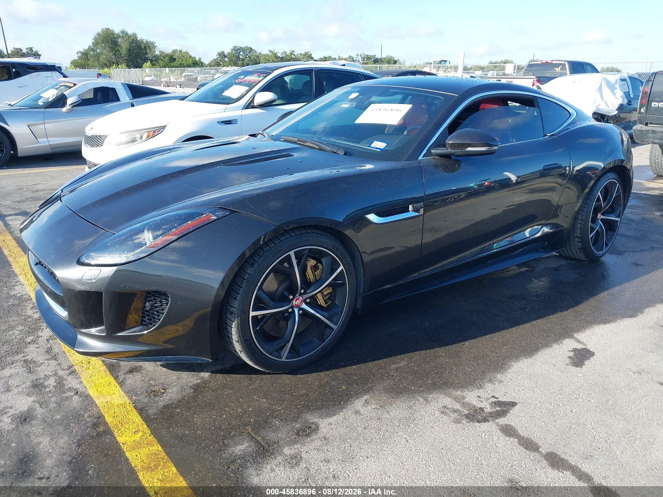 2015 Jaguar F-Type VIN SAJWA6DA8FMK14119 IAAI salvage auction — Rear End, Original (Texas), sold $17,600 on 2026-09-23 (photo 2)