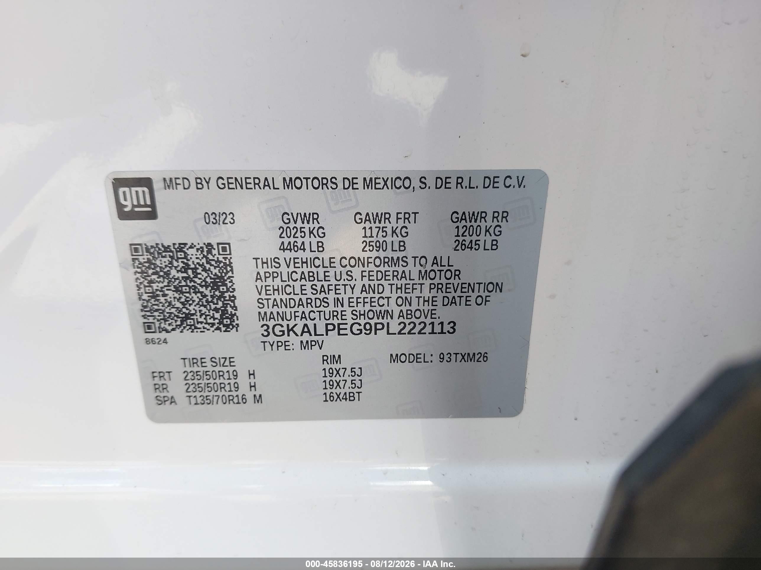 2023 GMC Terrain VIN 3GKALPEG9PL222113 IAAI salvage auction — Front End, Salvage (Mississippi), sold $7,900 on 2026-09-12 (photo 9)