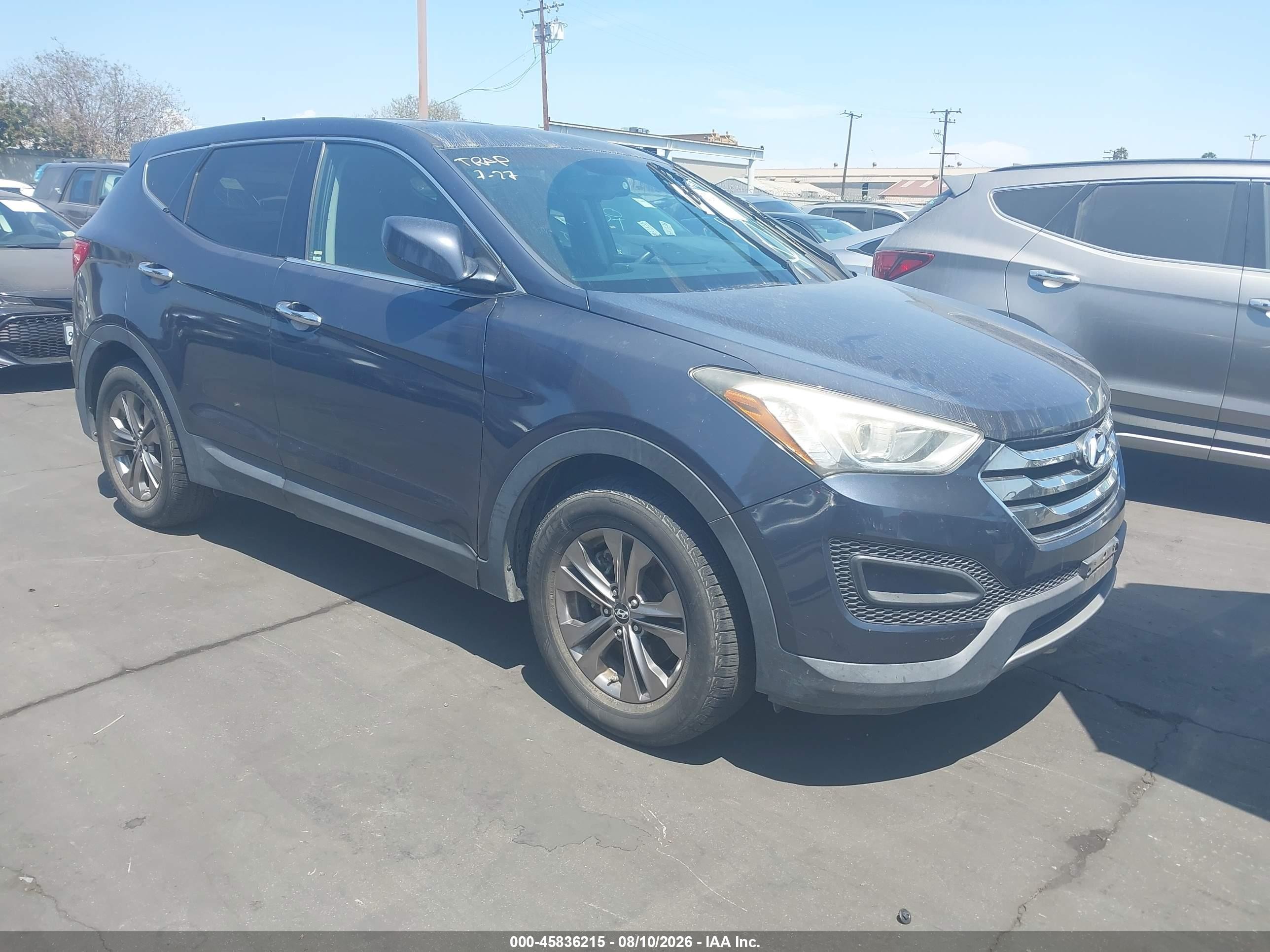2013 Hyundai Santa Fe VIN 5XYZT3LB0DG042567 IAAI salvage auction — Vandalized, Salvage Certificate (California), sold $1,250 on 2026-09-13 (photo 1)