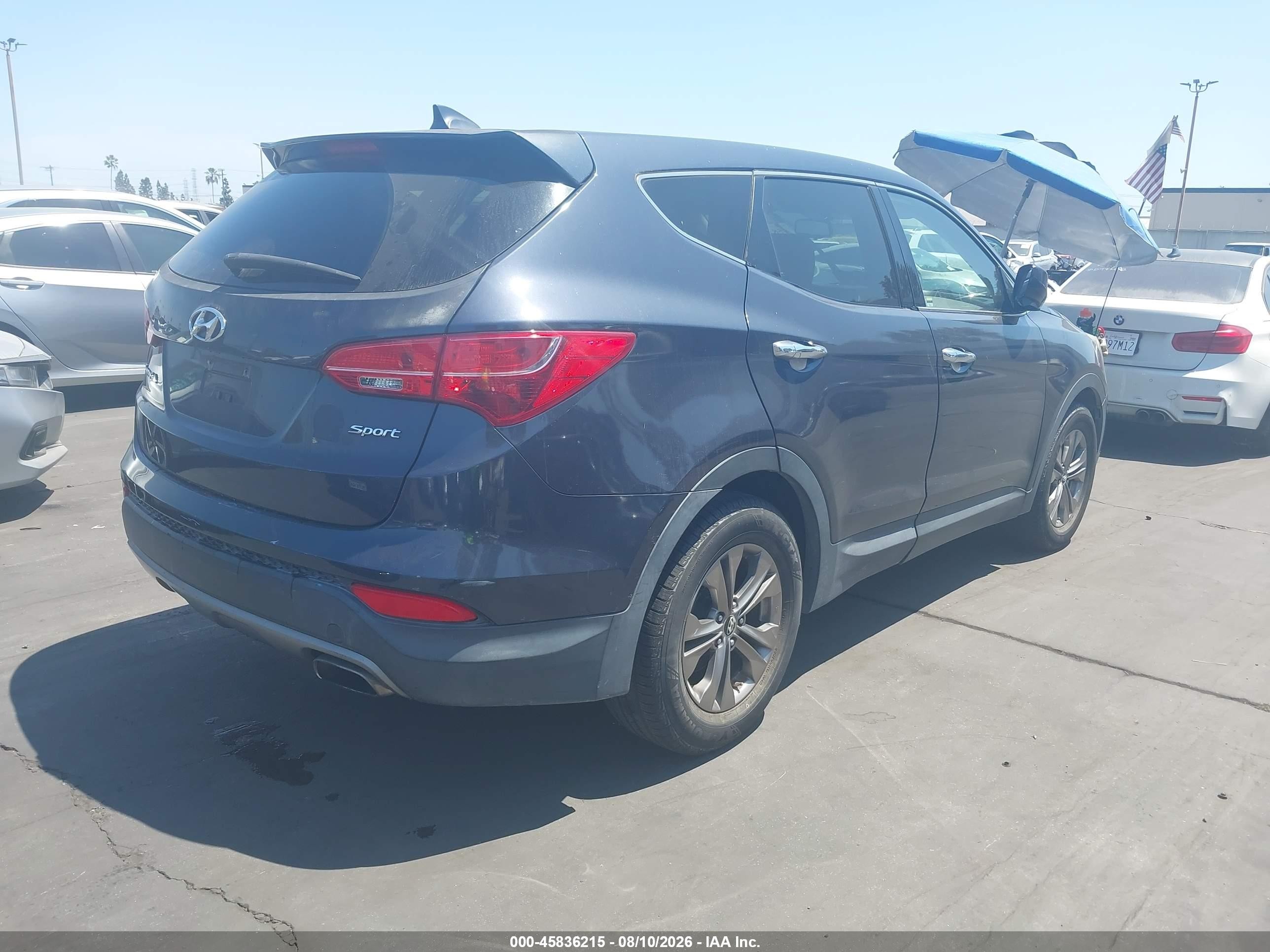 2013 Hyundai Santa Fe VIN 5XYZT3LB0DG042567 IAAI salvage auction — Vandalized, Salvage Certificate (California), sold $1,250 on 2026-09-13 (photo 4)