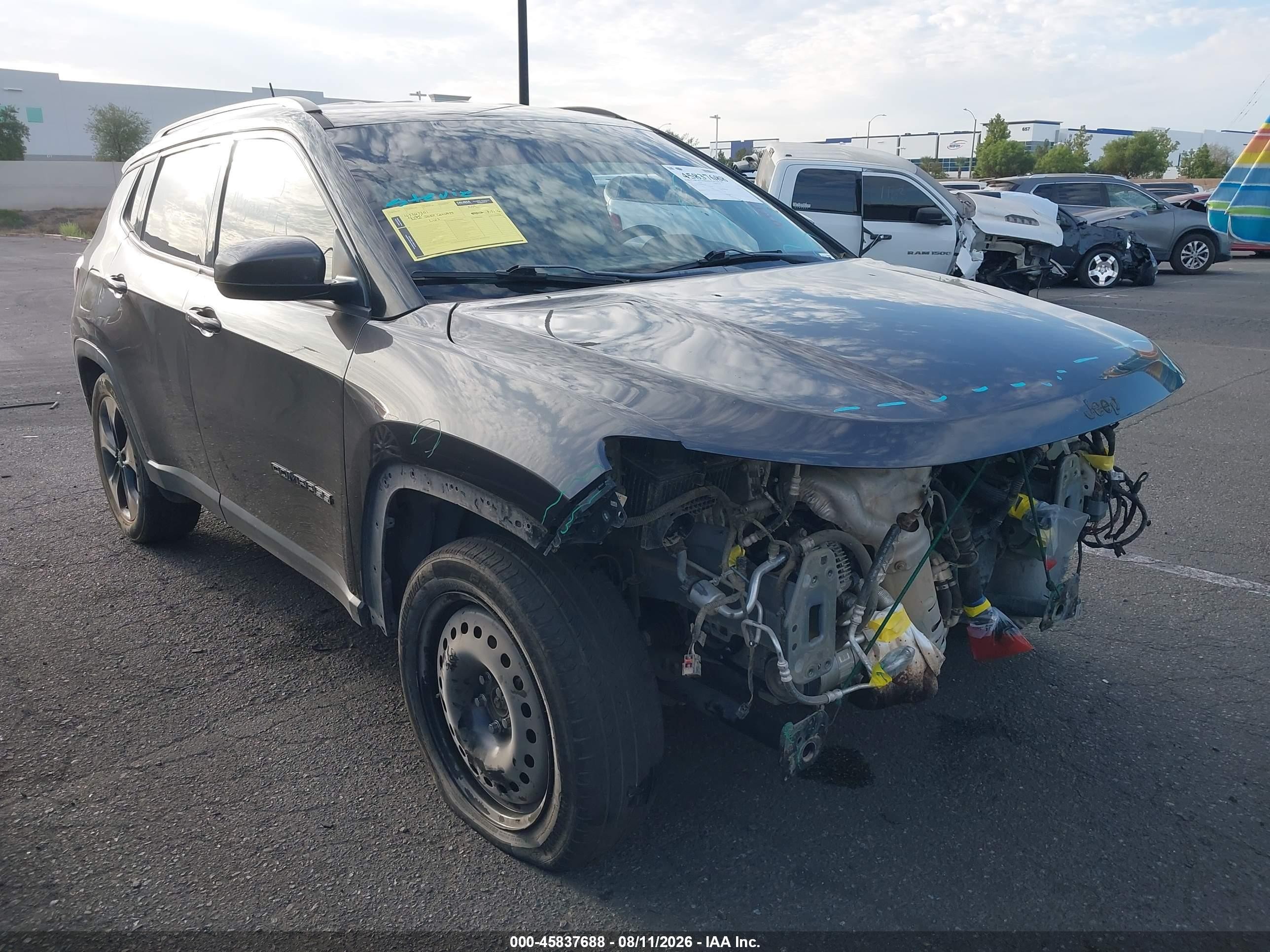 2020 Jeep Compass VIN 3C4NJCBB6LT257545 IAAI salvage auction — Unknown, Salvage Certificate (California), sold $1,900 on 2026-09-13 (photo 1)
