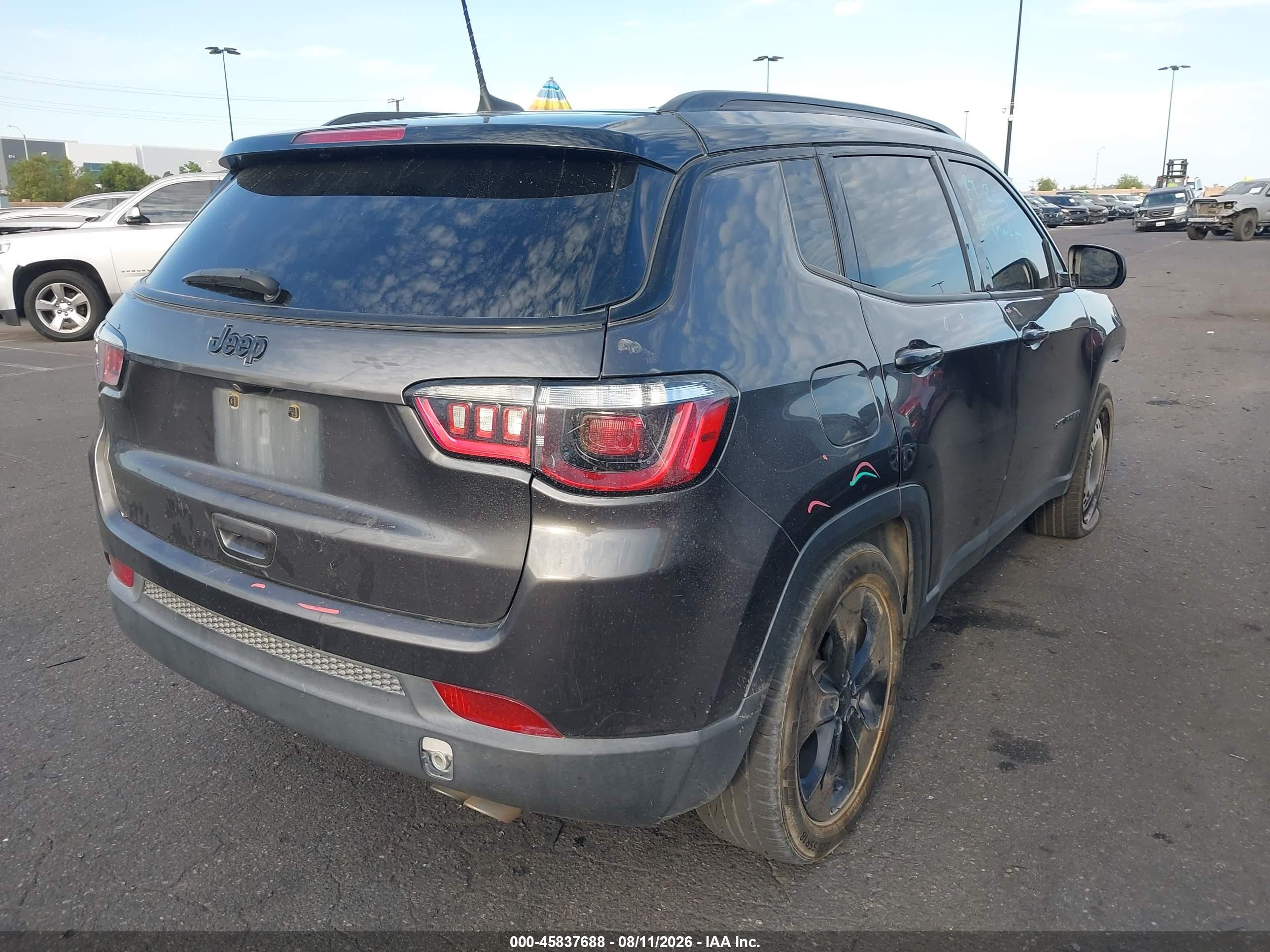 2020 Jeep Compass VIN 3C4NJCBB6LT257545 IAAI salvage auction — Unknown, Salvage Certificate (California), sold $1,900 on 2026-09-13 (photo 4)
