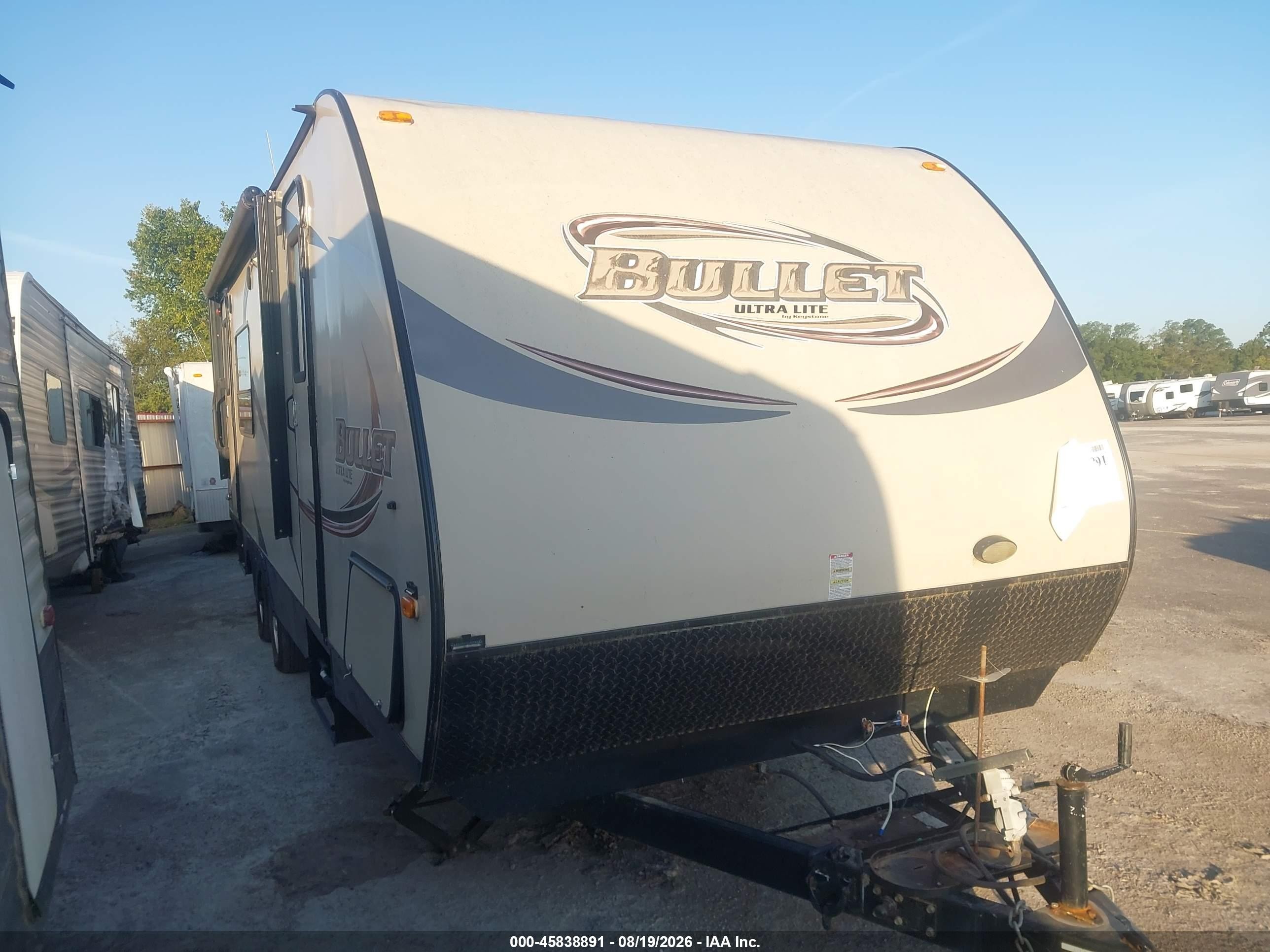 2014 Keystone Bullet VIN 4YDT24823ED422491 IAAI salvage auction — Water/Flood, Clear (Arkansas), sold $2,950 on 2026-09-18 (photo 1)