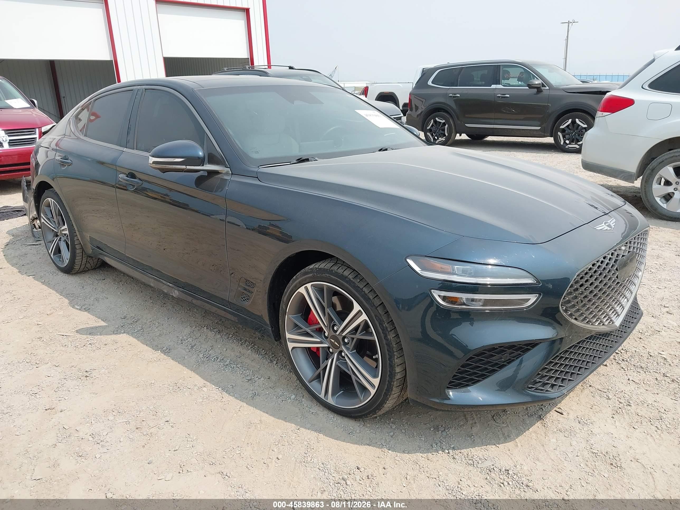 2024 Genesis G70 VIN KMTG54SE0RU140931 IAAI salvage auction — Rear End, Salvage (Montana), sold $13,600 on 2026-09-19 (photo 1)