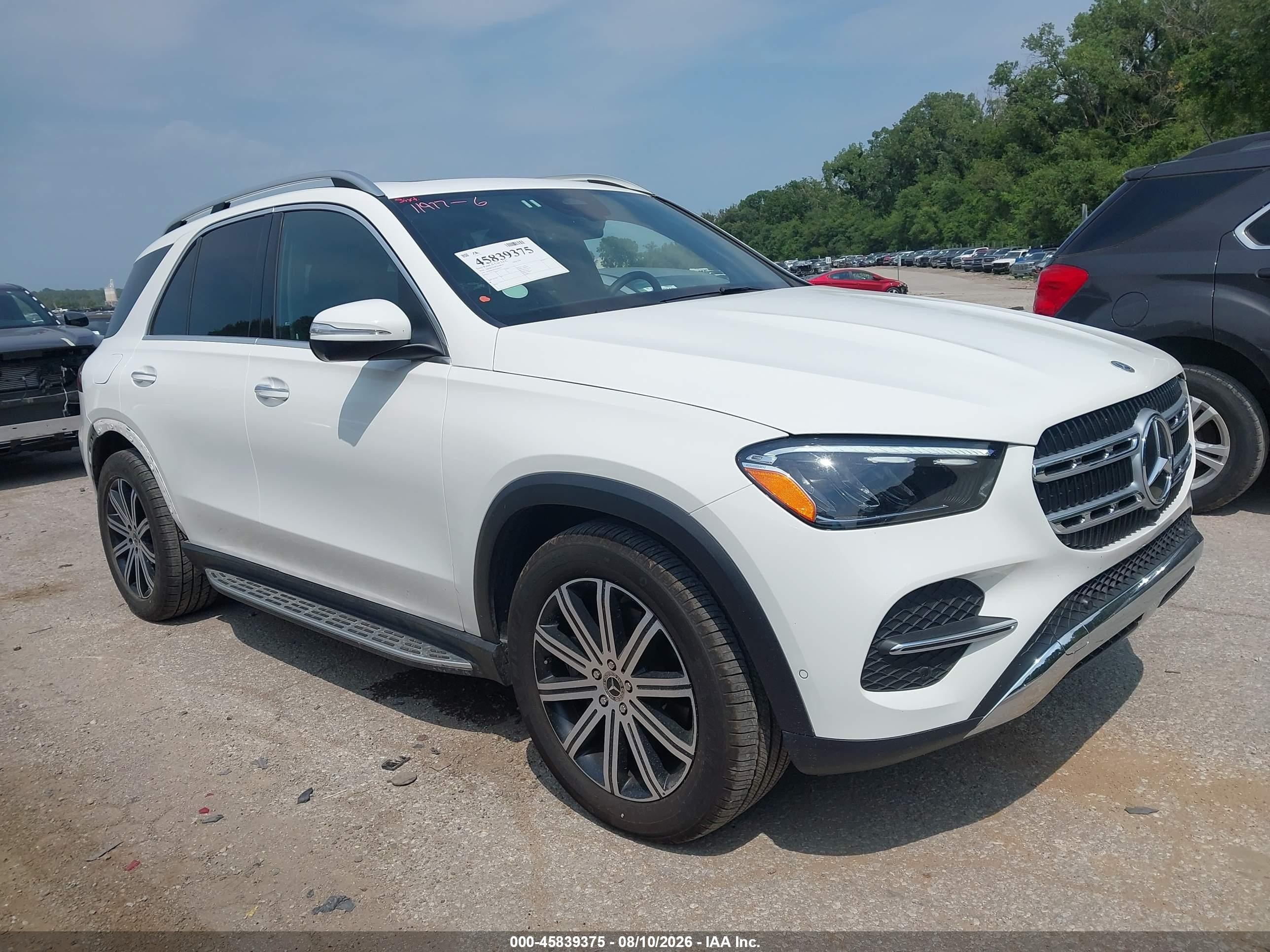 2026 Mercedes-Benz GLE-Class VIN 4JGFB4FB3TB596195 IAAI salvage auction — Front End, Clear (Florida), sold $36,250 on 2026-08-16 (photo 1)