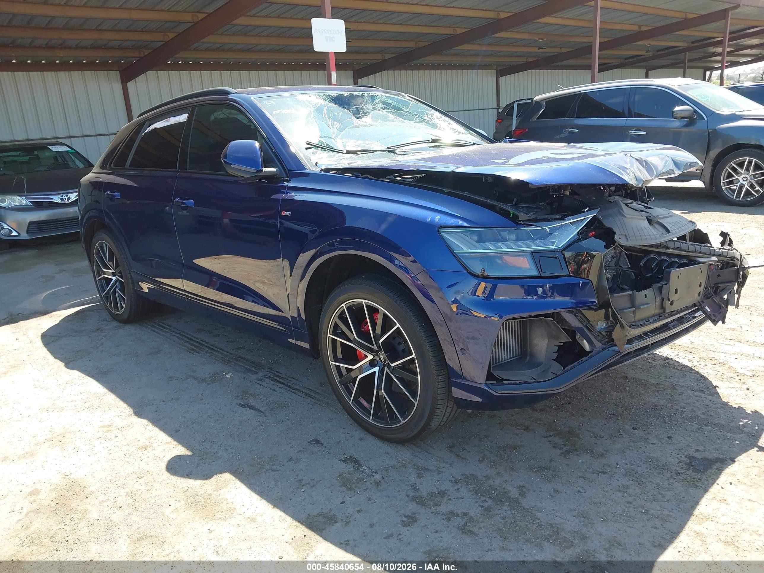 2021 Audi Q8 VIN WA1EVAF1XMD033643 IAAI salvage auction — Front End, Salvage (California), sold $17,000 on 2026-10-11 (photo 1)