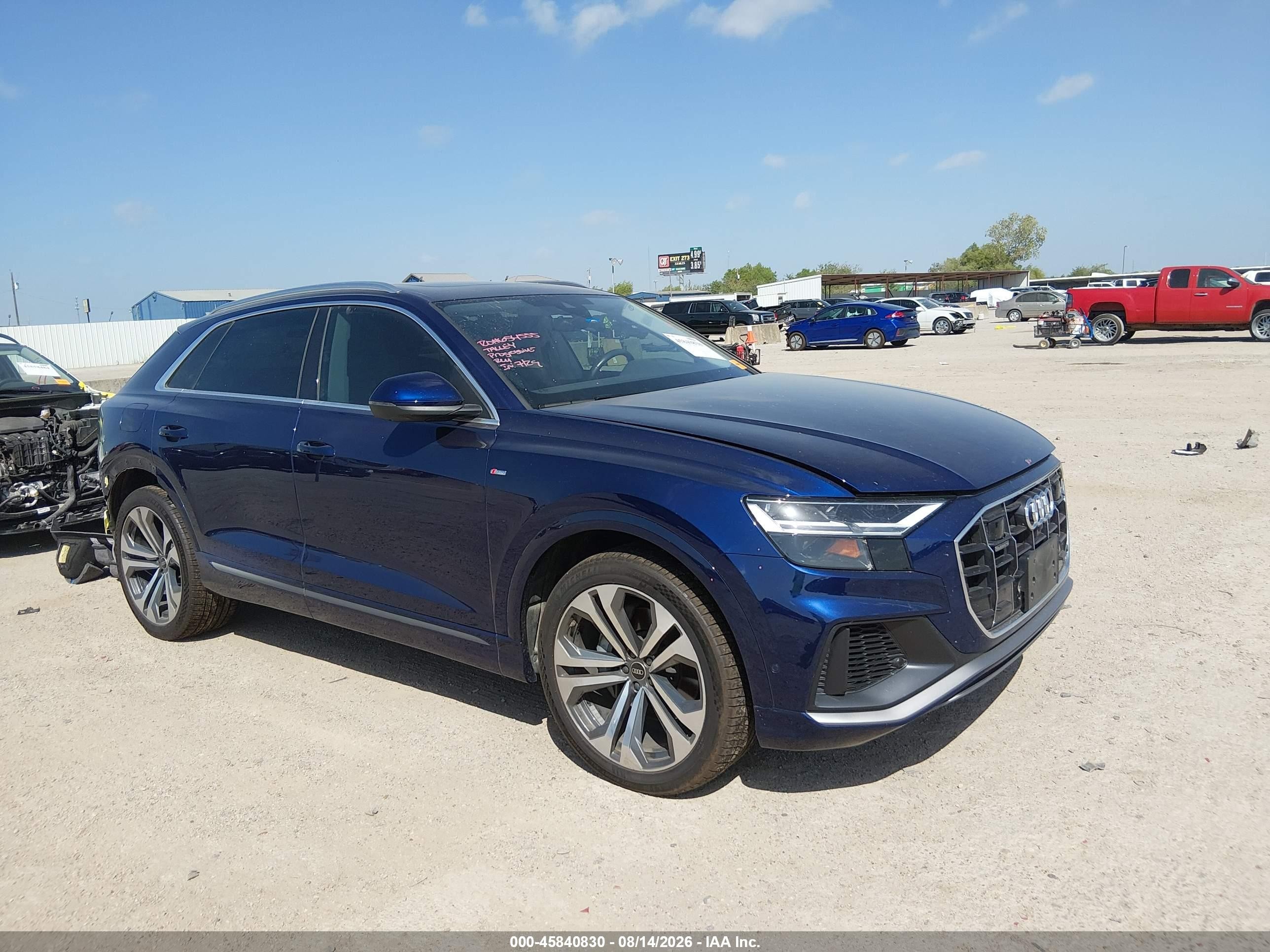 2022 Audi Q8 VIN WA1EVBF12ND031845 IAAI salvage auction — Rear End, Original (Texas), sold $25,750 on 2026-09-13 (photo 1)