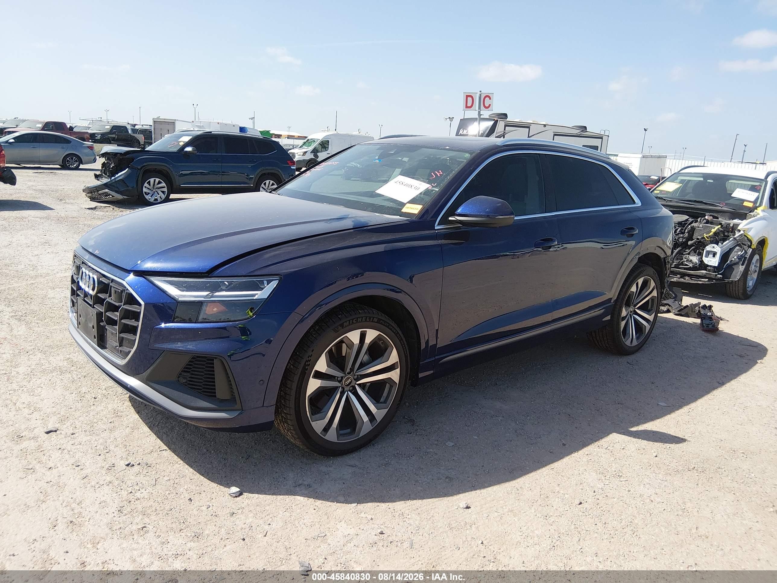 2022 Audi Q8 VIN WA1EVBF12ND031845 IAAI salvage auction — Rear End, Original (Texas), sold $25,750 on 2026-09-13 (photo 2)