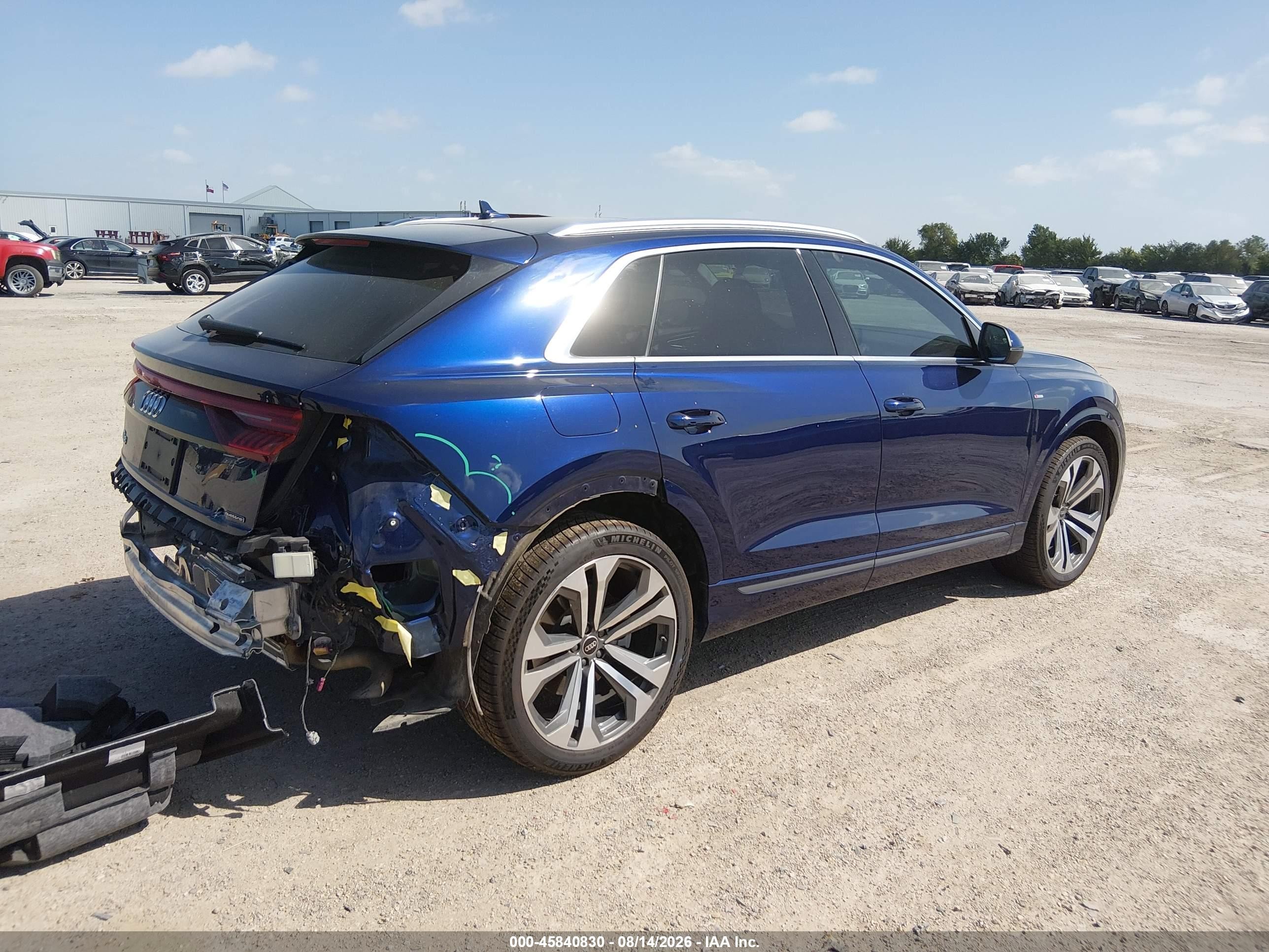 2022 Audi Q8 VIN WA1EVBF12ND031845 IAAI salvage auction — Rear End, Original (Texas), sold $25,750 on 2026-09-13 (photo 4)