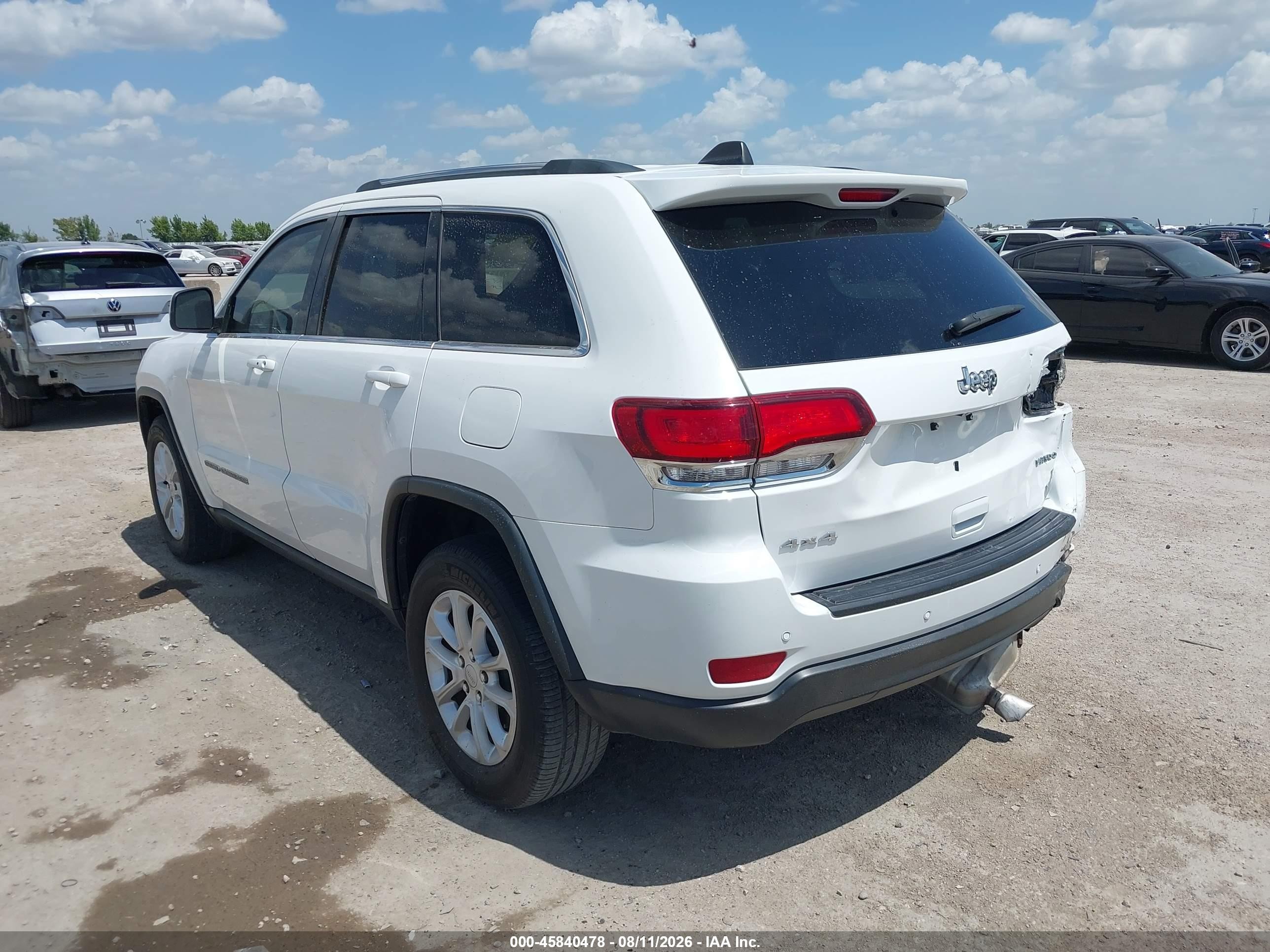 2021 Jeep Grand cherokee VIN 1C4RJFAG1MC731723 IAAI salvage auction — Rear End, Salvage (Texas), sold $9,850 on 2026-09-18 (photo 3)