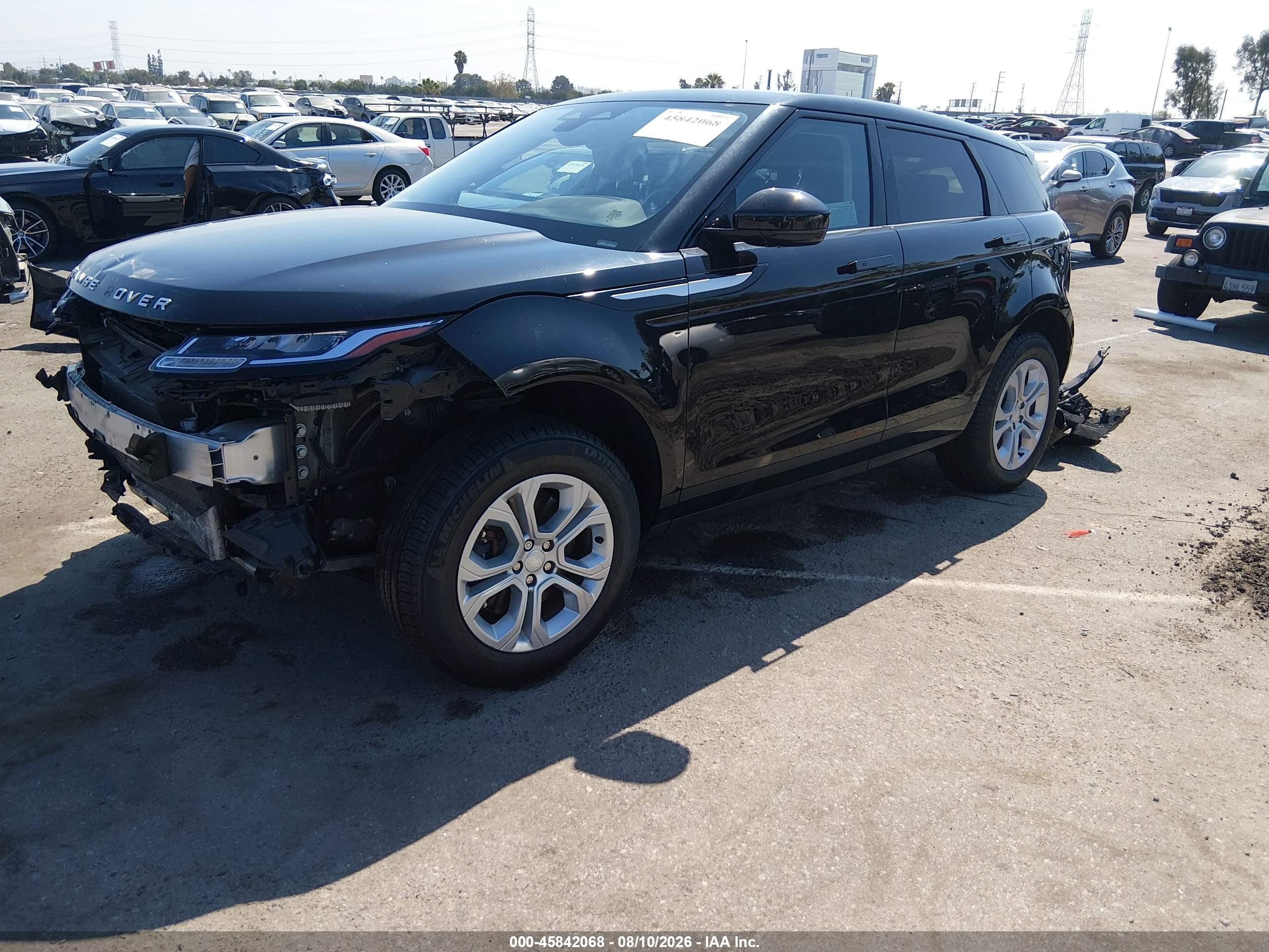 2022 Land rover Range rover evoque VIN SALZJ2FX3NH165918 IAAI salvage auction — Front End, Salvage (California), sold $8,600 on 2026-08-31 (photo 2)