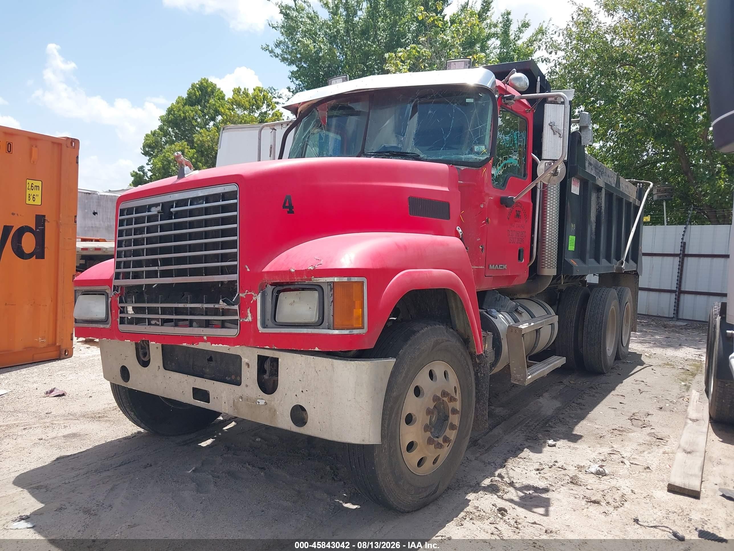 2012 Mack 600 Rd600 VIN 1M1AN09Y9CM009355 IAAI salvage auction — Front End, Original (Texas), sold $9,900 on 2026-09-09 (photo 2)