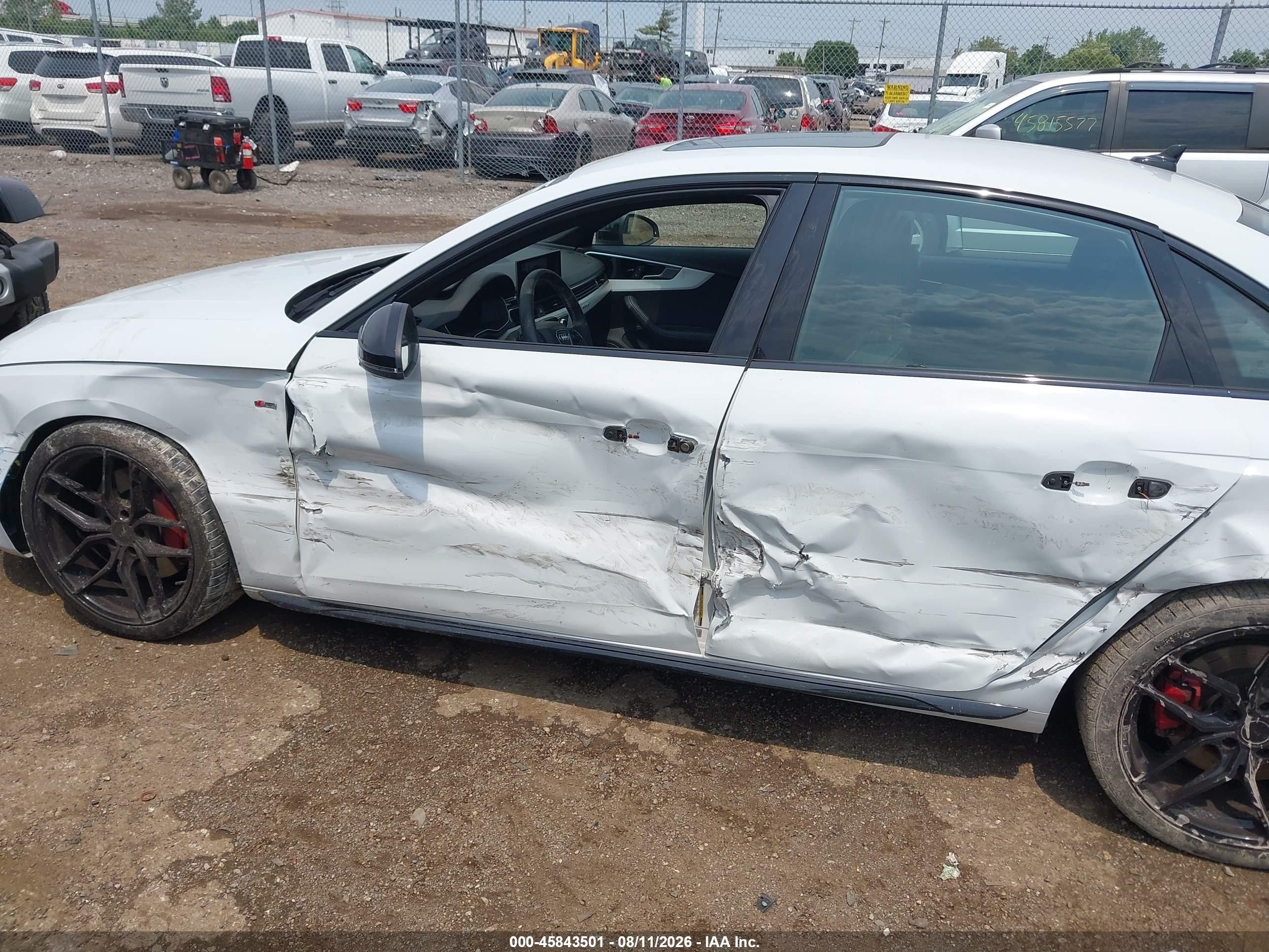 2022 Audi A4 VIN WAUFAAF48NA045449 IAAI salvage auction — Side, Salvage (Ohio), sold $13,250 on 2026-09-16 (photo 6)