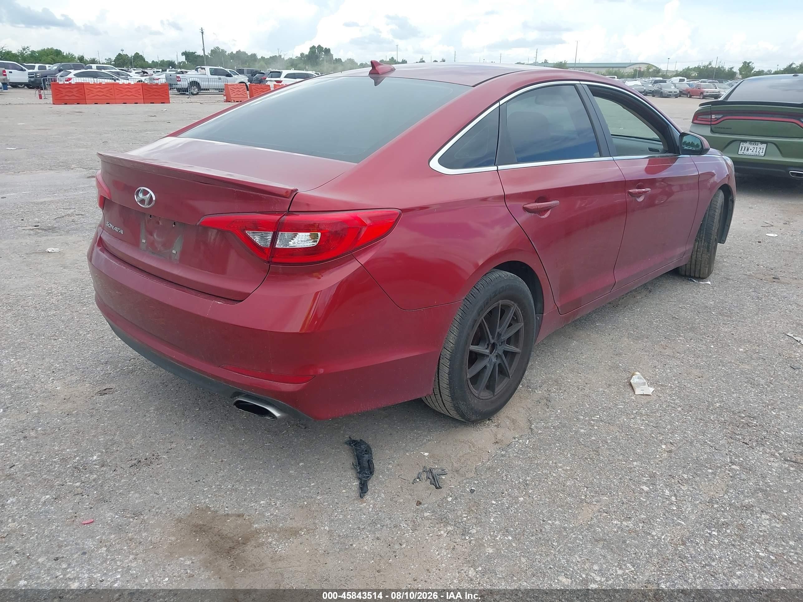 2015 Hyundai Sonata VIN 5NPE24AF6FH197388 IAAI salvage auction — Theft, Original (Texas), sold $1,475 on 2026-09-10 (photo 4)