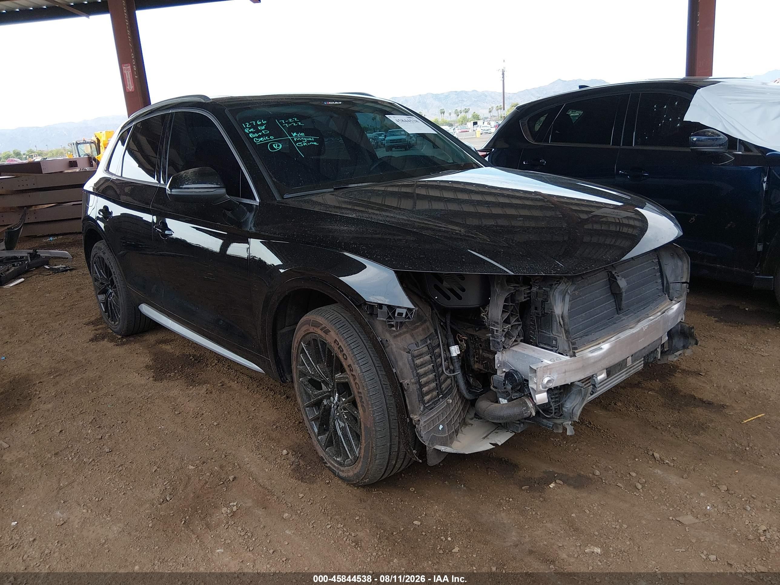 2020 Audi Q5 VIN WA1ANAFY7L2020256 — IAAI salvage auction photo