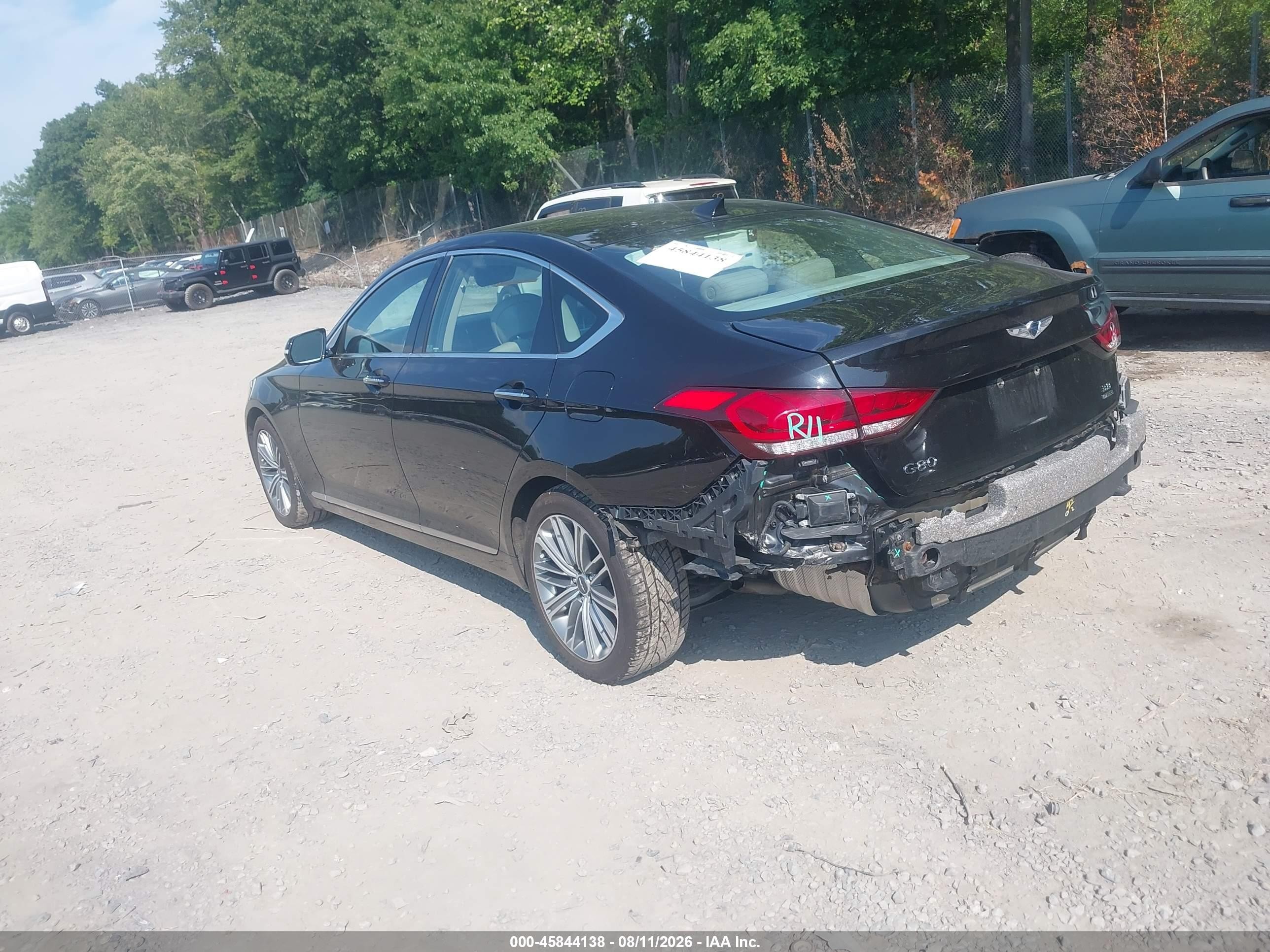 2018 Genesis G80 VIN KMHGN4JE3JU251537 IAAI salvage auction — Rear End, Mv-907A (New York), sold $5,700 on 2026-09-13 (photo 3)