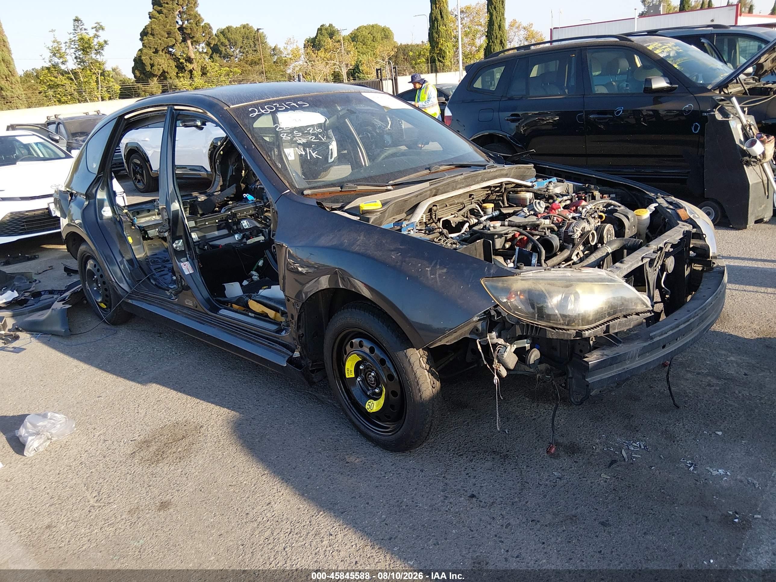 2013 Subaru Impreza VIN JF1GR8H67DL853744 IAAI salvage auction — Theft, Non-Repairable (California), sold $375 on 2026-09-10 (photo 1)