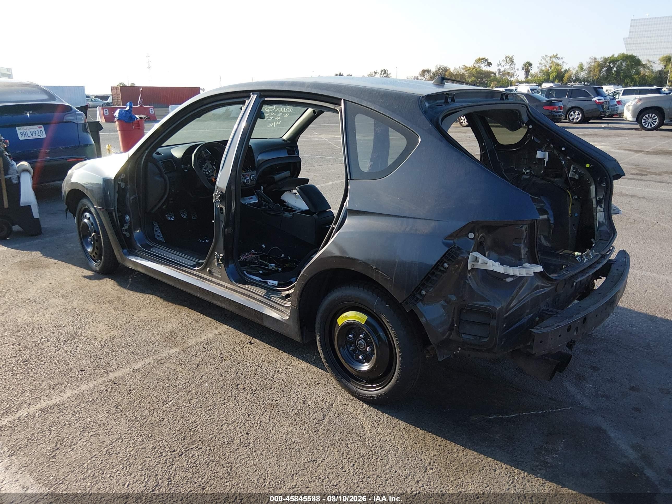 2013 Subaru Impreza VIN JF1GR8H67DL853744 IAAI salvage auction — Theft, Non-Repairable (California), sold $375 on 2026-09-10 (photo 3)