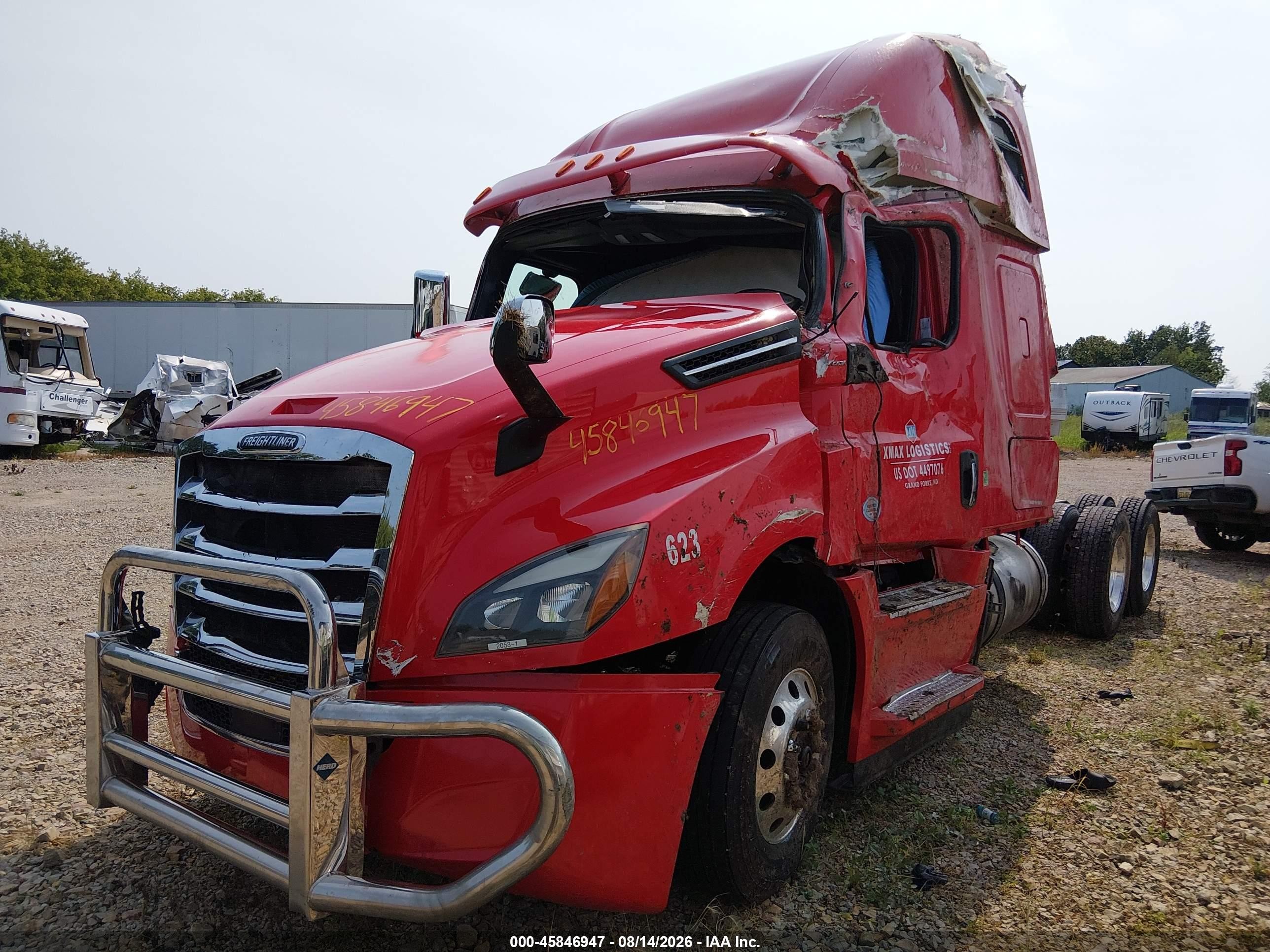 2021 Freightliner New Cascadia 126 VIN 3AKJHHDR2MSMV3526 IAAI salvage auction — All Over, Salvage (North Dakota), sold $8,850 on 2026-09-23 (photo 2)