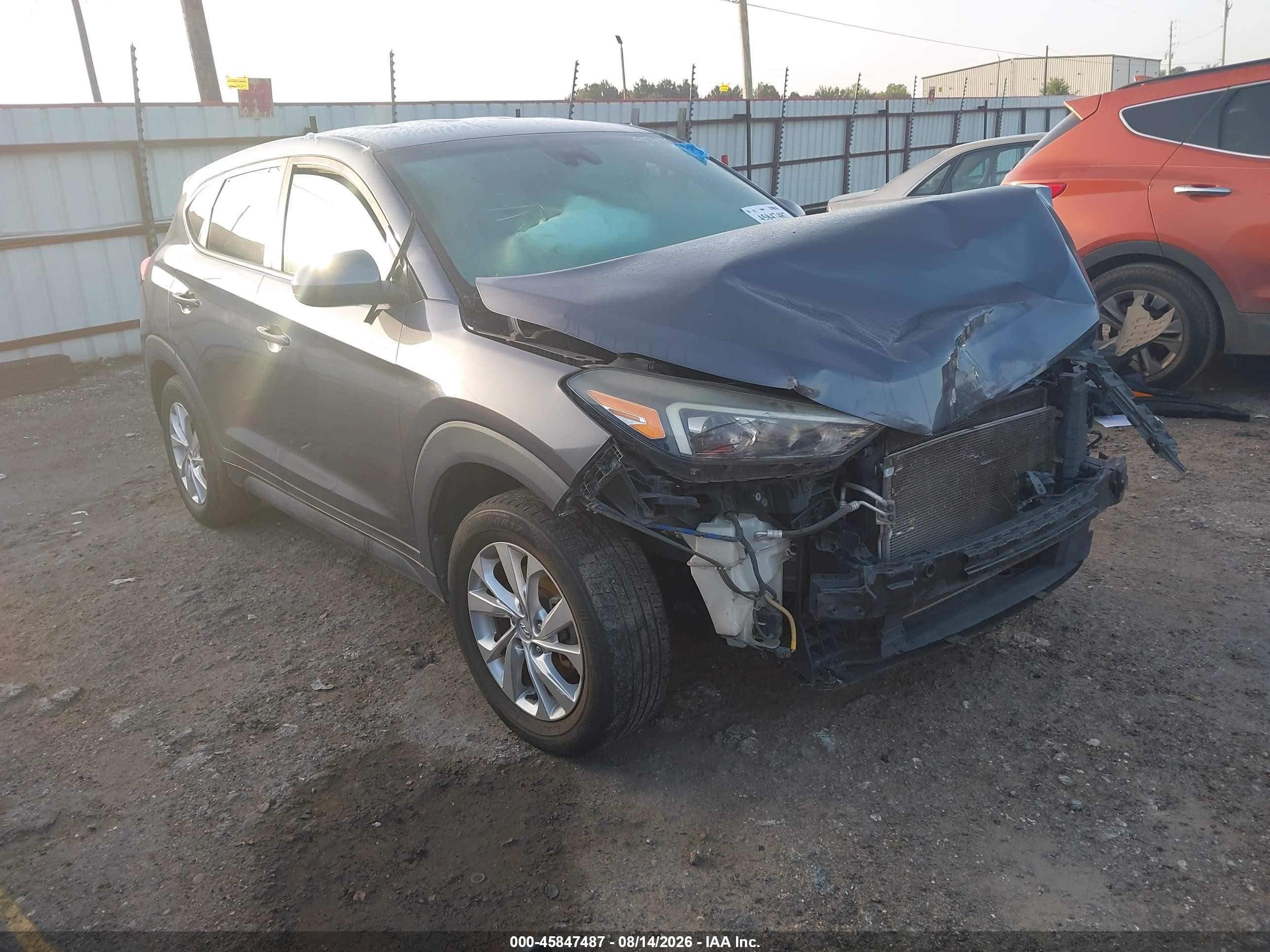 2019 Hyundai Tucson VIN KM8J23A47KU893129 IAAI salvage auction — Front End, Salvage (Texas), sold $1,600 on 2026-09-26 (photo 1)