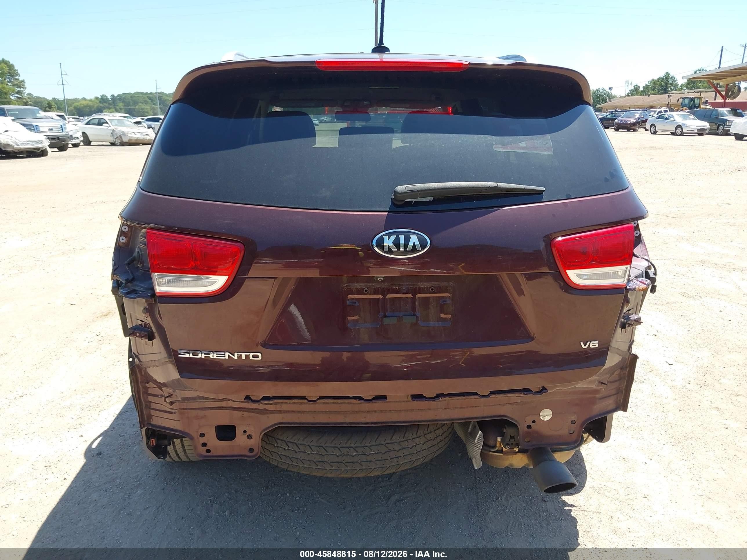 2018 Kia Sorento VIN 5XYPGDA55JG347721 IAAI salvage auction — Rear End, Salvage (Texas), sold $3,200 on 2026-10-10 (photo 6)
