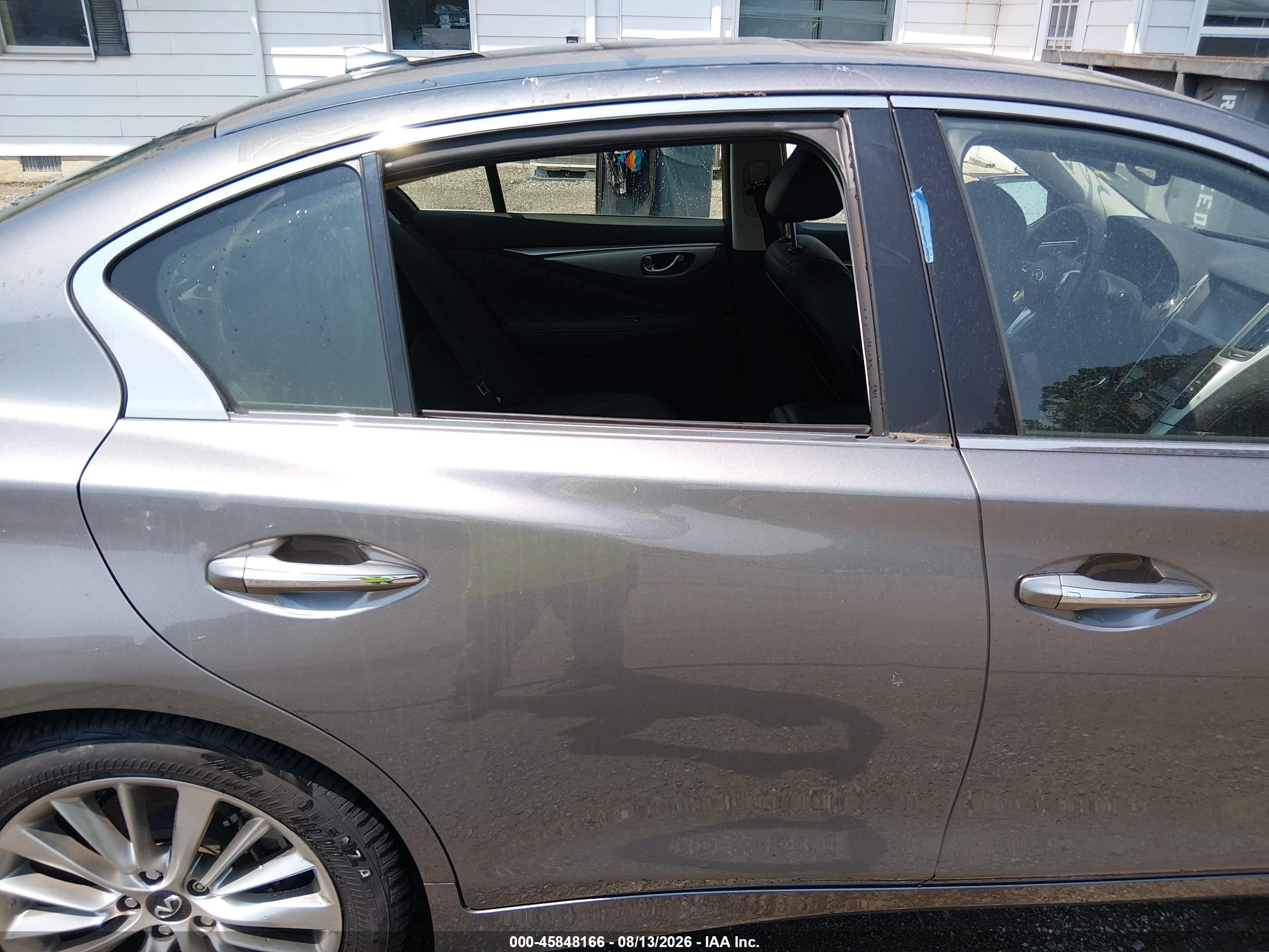 2019 Infiniti Q50 VIN JN1EV7AR1KM591855 IAAI salvage auction — Side, Salvage - Greater Than 75% (Maryland), sold $10,300 on 2026-09-26 (photo 6)