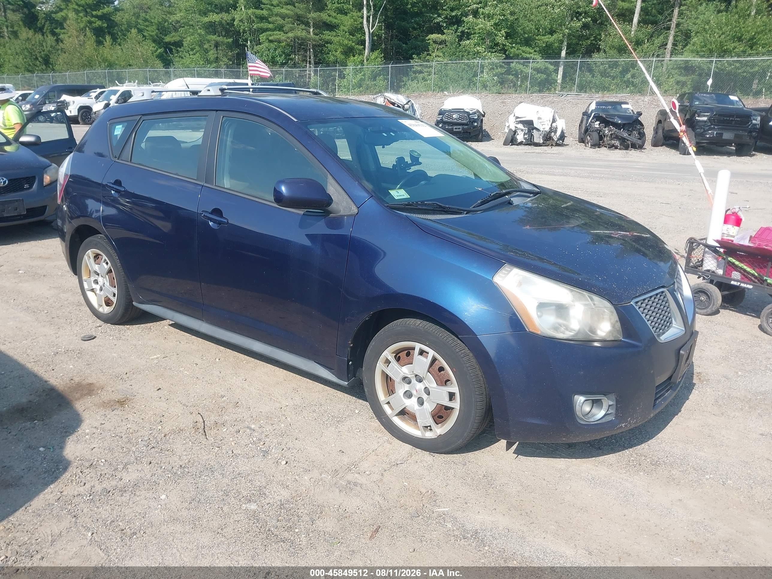 2009 Pontiac Vibe VIN 5Y2SP67099Z437467 IAAI salvage auction — Normal Wear, Clear (Massachusetts), sold $925 on 2026-09-09 (photo 1)