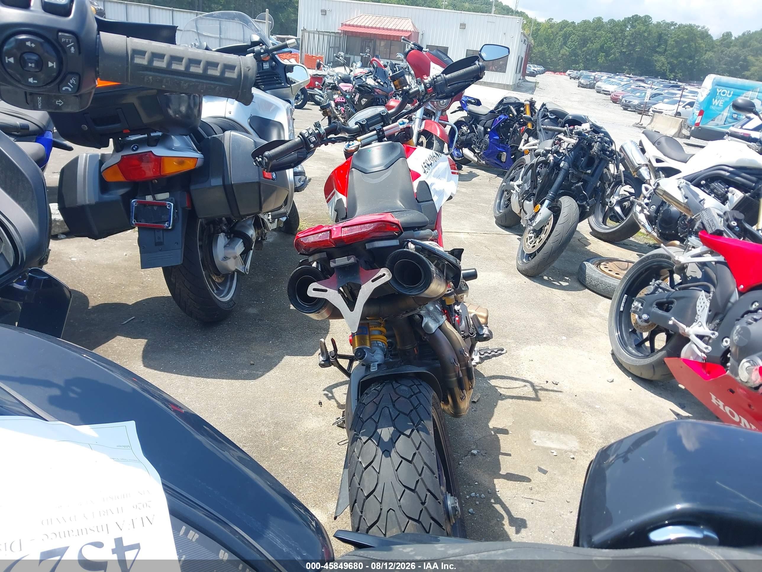 2019 Ducati Hypermotard VIN ZDMBAJDT6KB002704 IAAI salvage auction — Front End, Salvage (Georgia), sold $4,100 on 2026-09-09 (photo 6)