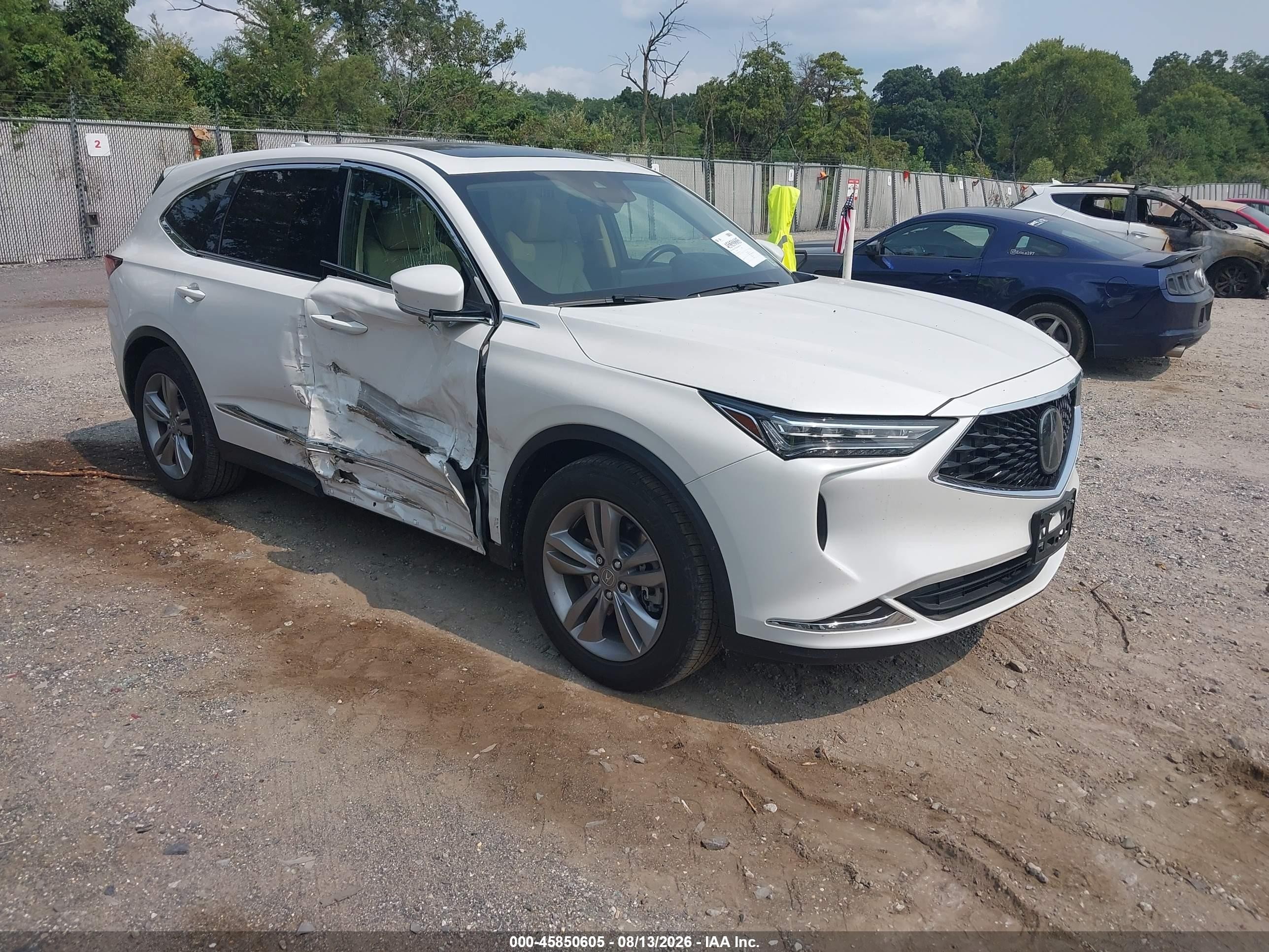 2023 Acura Mdx VIN 5J8YE1H3XPL017181 IAAI salvage auction — Side, Salvage (Idaho), sold $16,100 on 2026-09-14 (photo 1)
