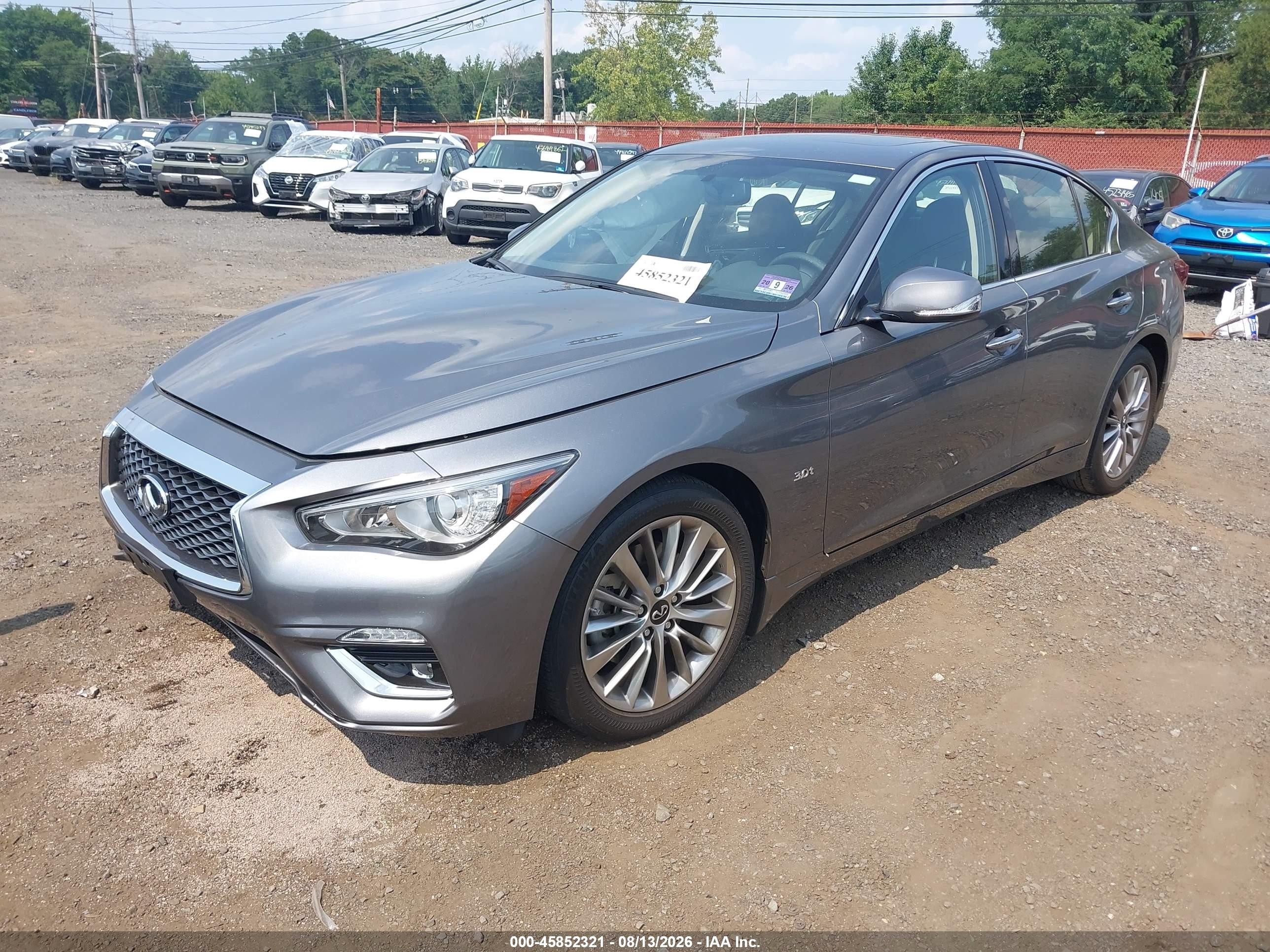 2019 Infiniti Q50 VIN JN1EV7AR4KM593101 IAAI salvage auction — Side, Salvage (Idaho), sold $4,950 on 2026-09-15 (photo 2)
