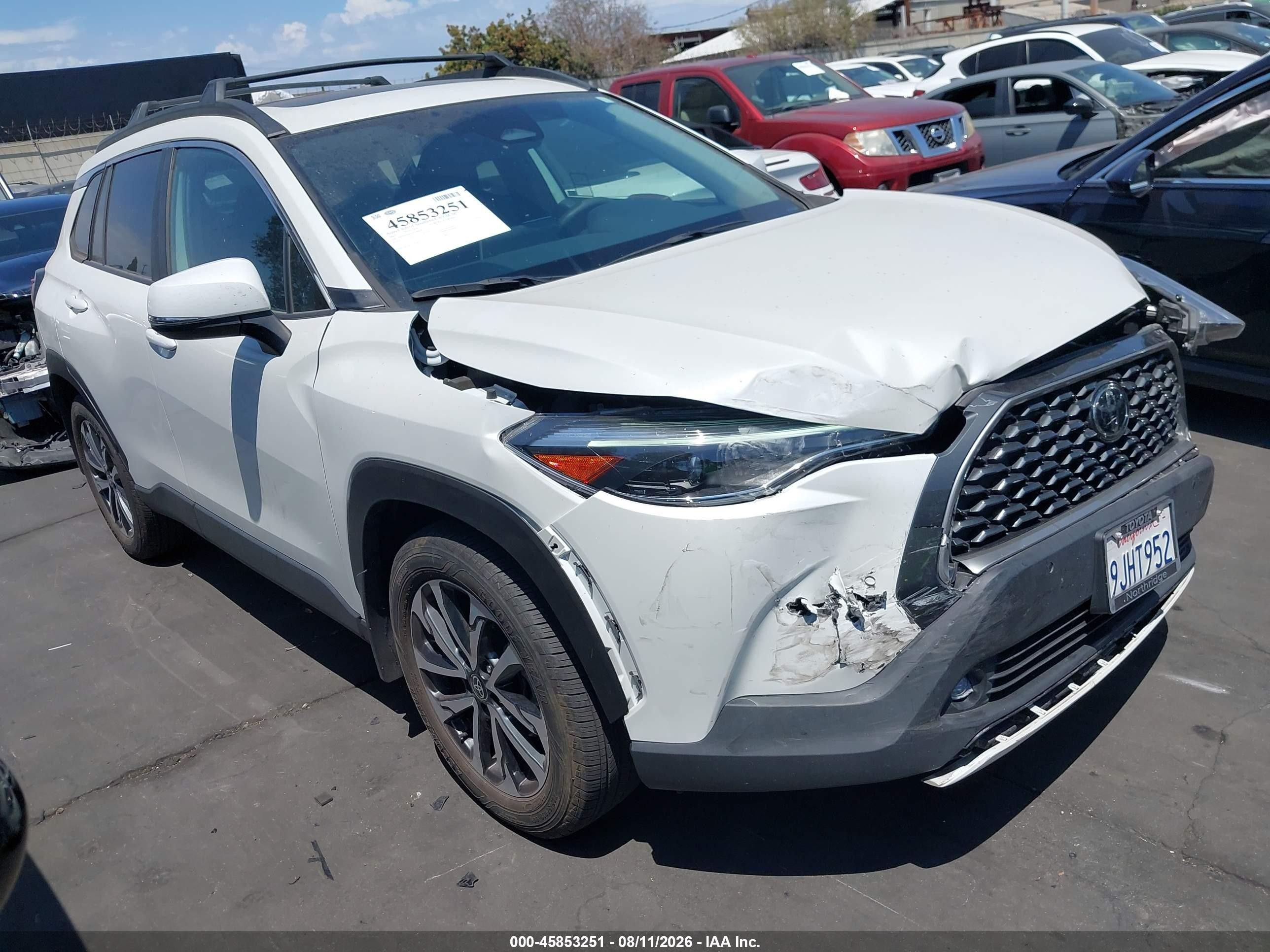 2023 Toyota Corolla cross VIN 7MUDAAAG1PV064576 IAAI salvage auction — Front End, Salvage Certificate (California), sold $8,400 on 2026-09-12 (photo 1)