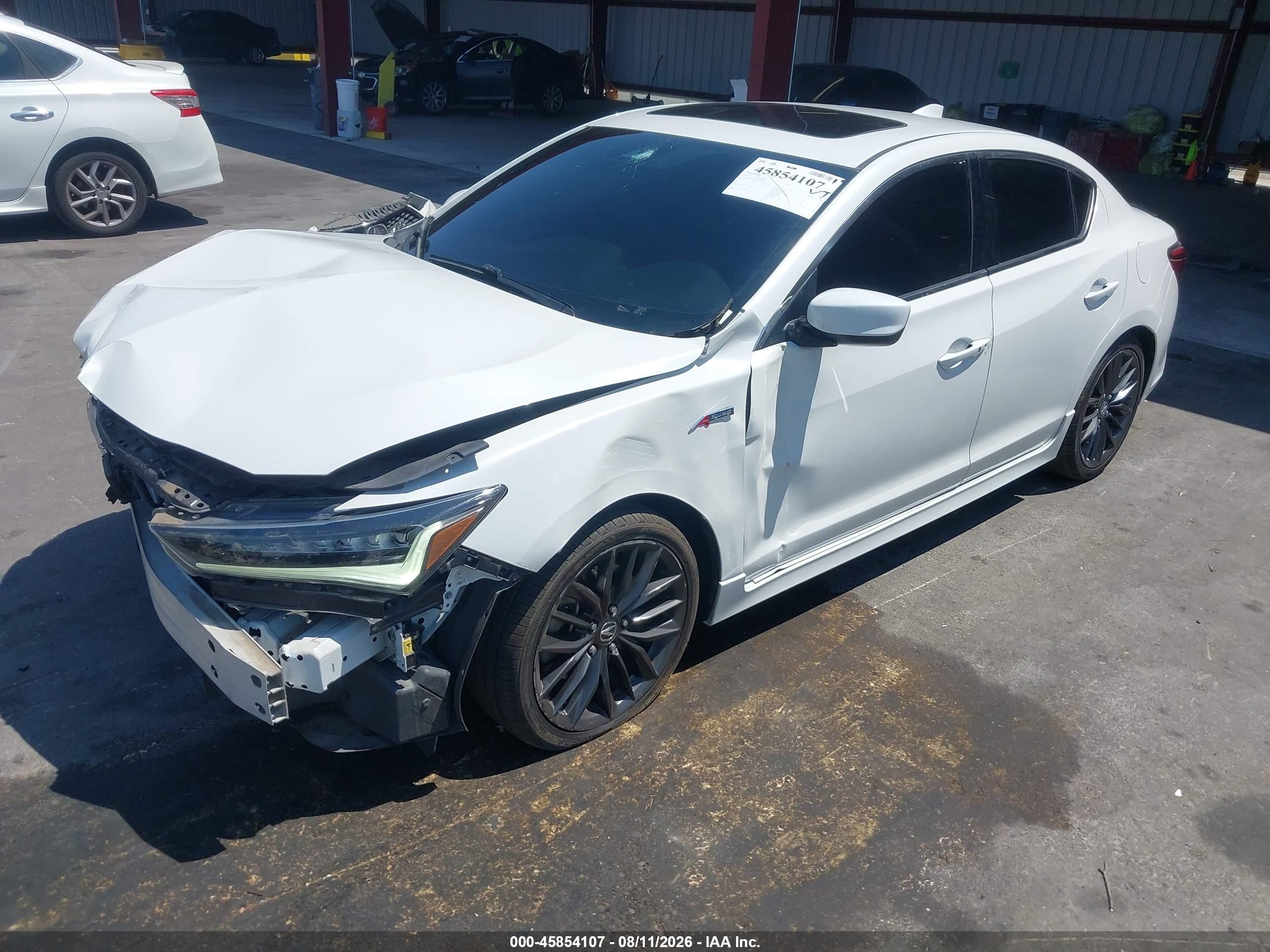 2021 Acura ILX VIN 19UDE2F82MA007707 IAAI salvage auction — Front End, Salvage (California), sold $2,150 on 2026-09-12 (photo 2)