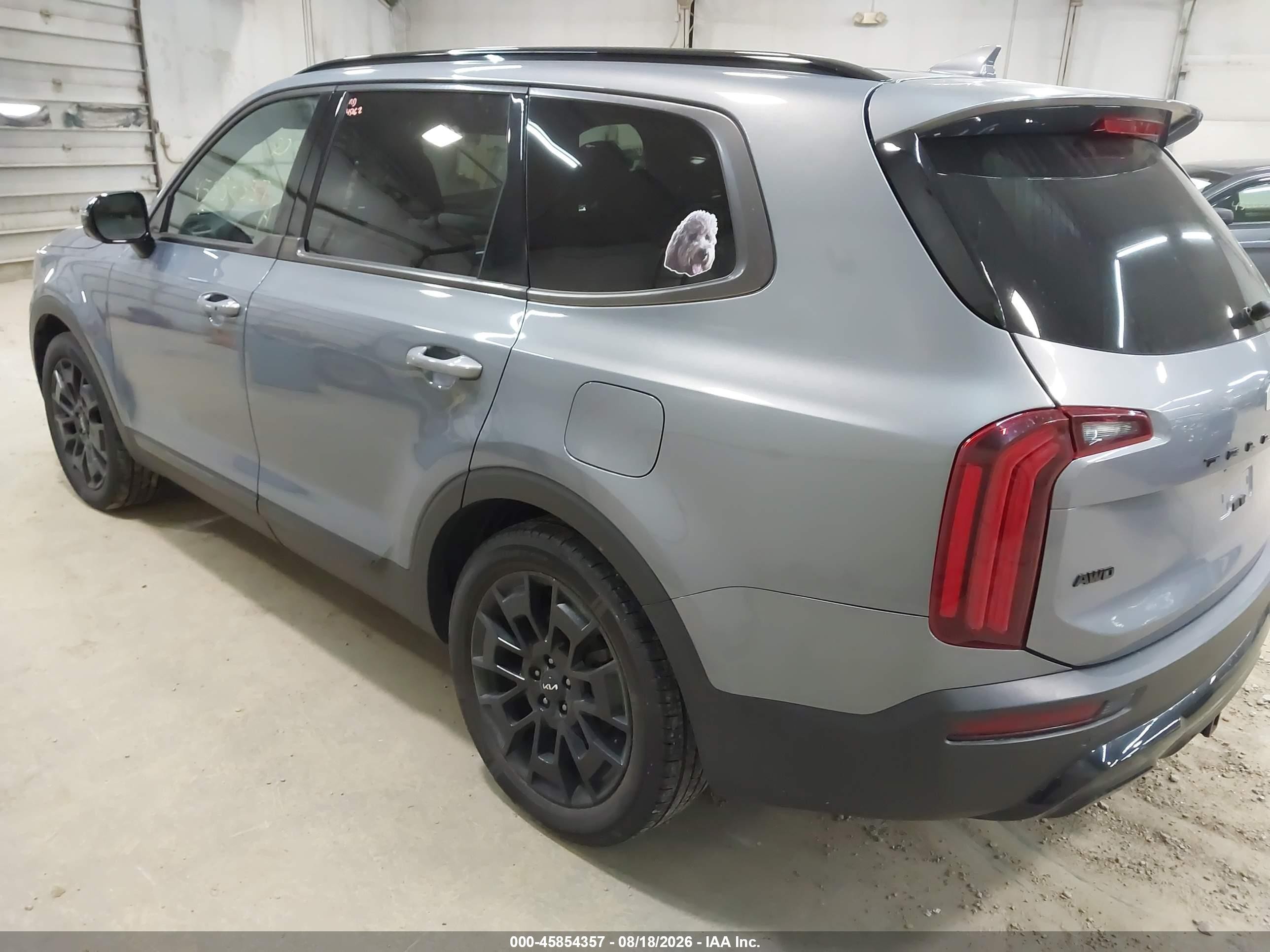 2022 Kia Telluride VIN 5XYP5DHC6NG299565 IAAI salvage auction — Hail, Salvage (Pennsylvania), sold $13,100 on 2026-08-22 (photo 3)