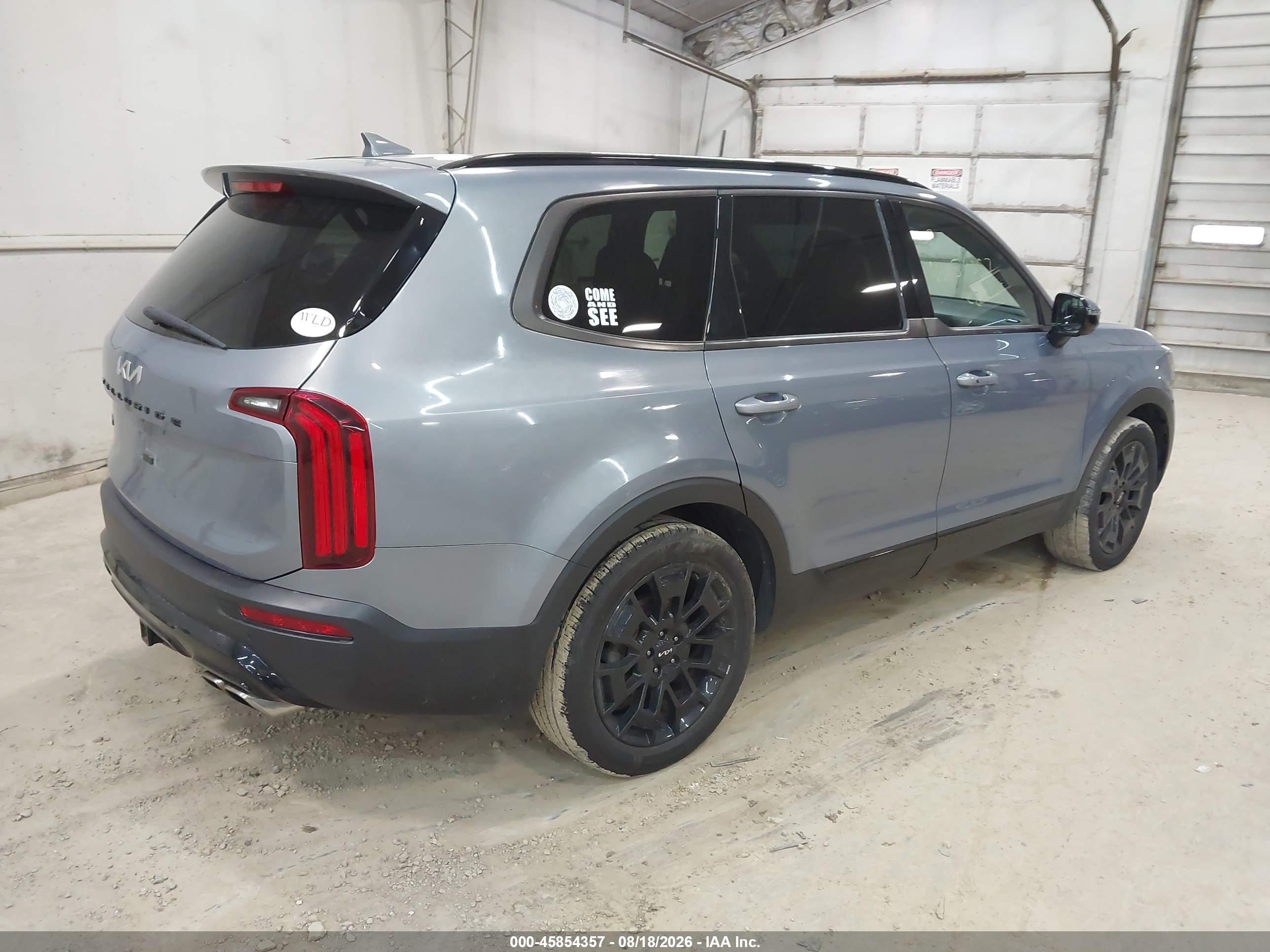 2022 Kia Telluride VIN 5XYP5DHC6NG299565 IAAI salvage auction — Hail, Salvage (Pennsylvania), sold $13,100 on 2026-08-22 (photo 4)