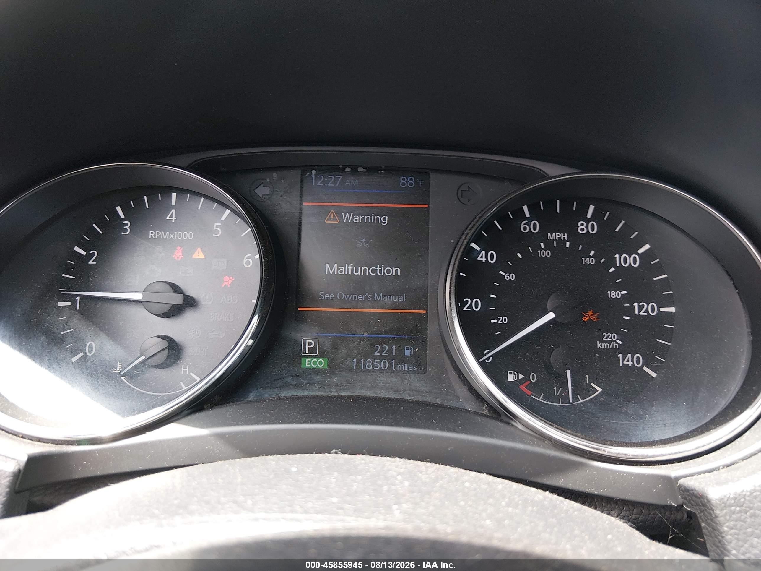 2018 Nissan Rogue VIN KNMAT2MT2JP616576 IAAI salvage auction — Front End, Salvage (Louisiana), sold $2,200 on 2026-09-14 (photo 7)