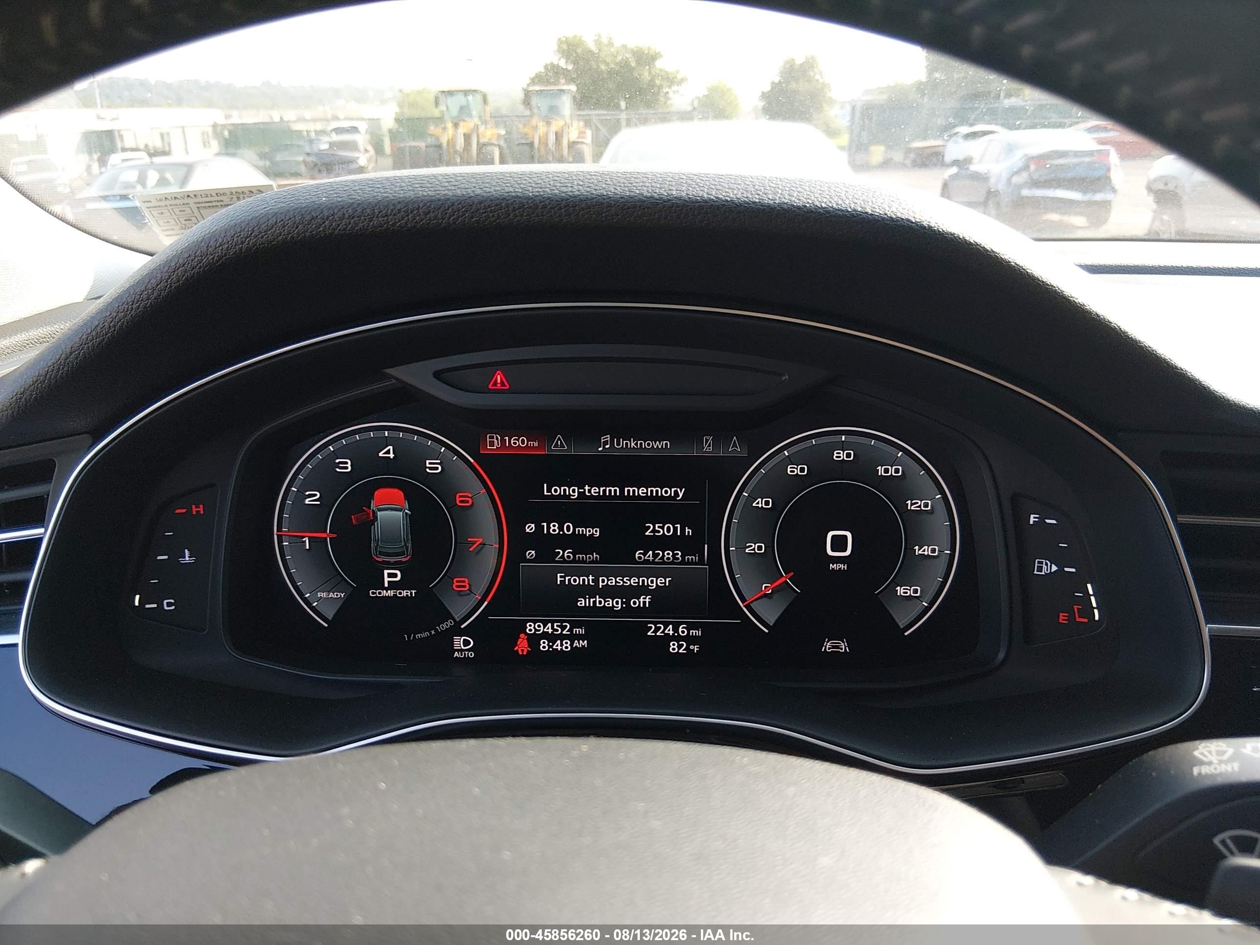 2020 Audi Q8 VIN WA1AVAF12LD025033 IAAI salvage auction — Unknown, Salvage (Pennsylvania), sold $13,900 on 2026-09-23 (photo 7)