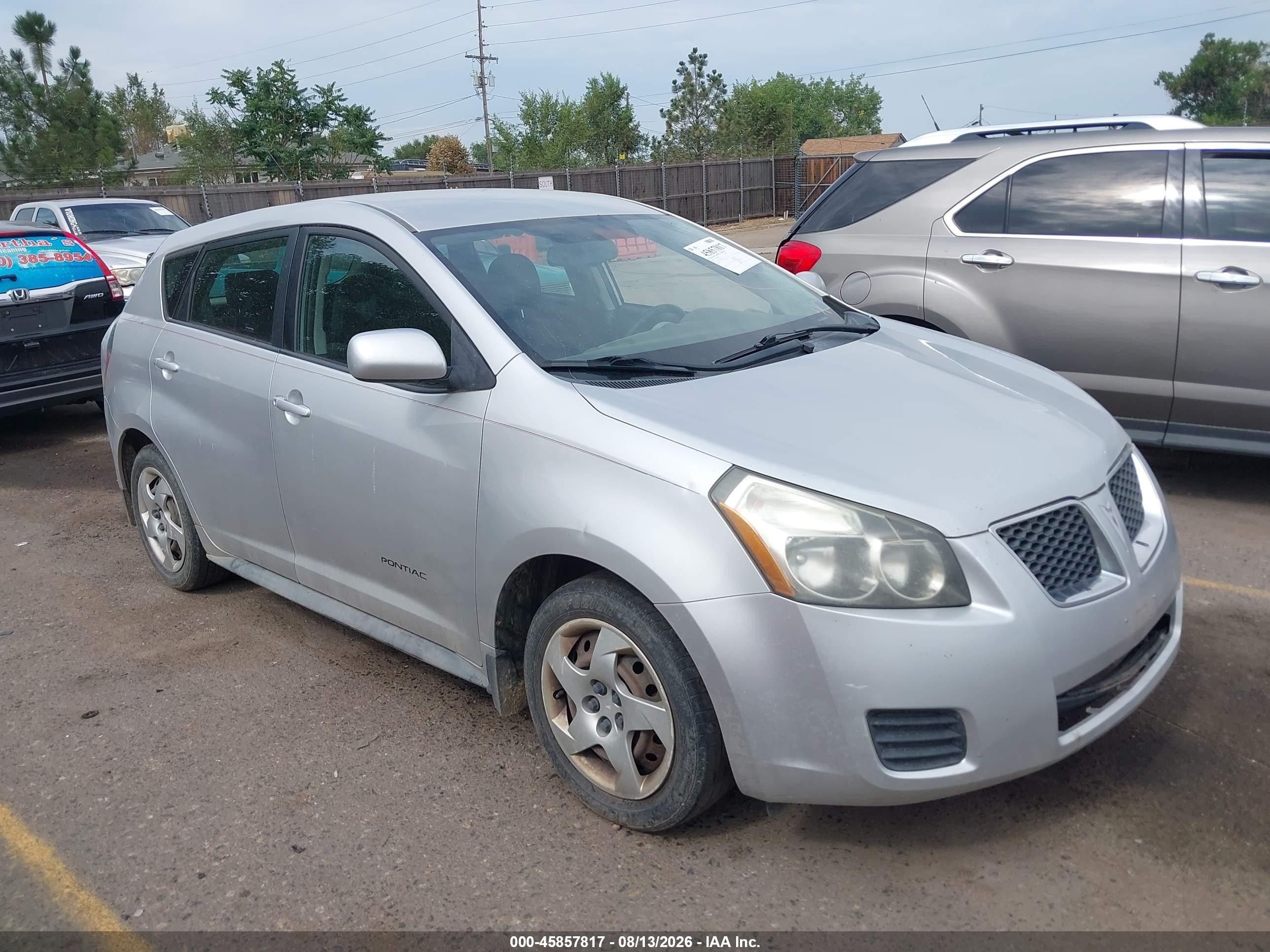 2009 Pontiac Vibe VIN 5Y2SP678X9Z476008 IAAI salvage auction — Unknown, Salvage (Colorado), sold $350 on 2026-09-21 (photo 1)