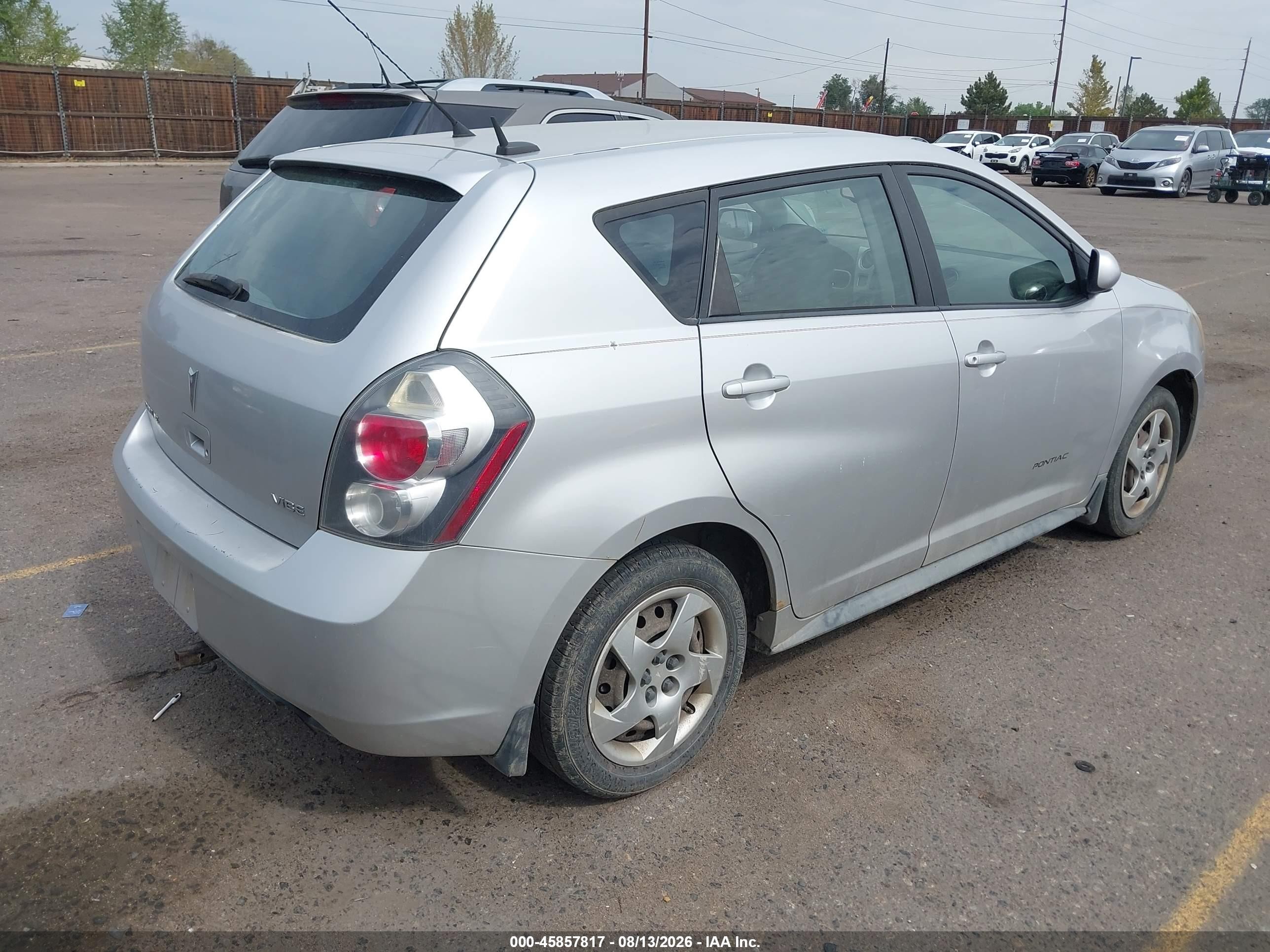 2009 Pontiac Vibe VIN 5Y2SP678X9Z476008 IAAI salvage auction — Unknown, Salvage (Colorado), sold $350 on 2026-09-21 (photo 4)