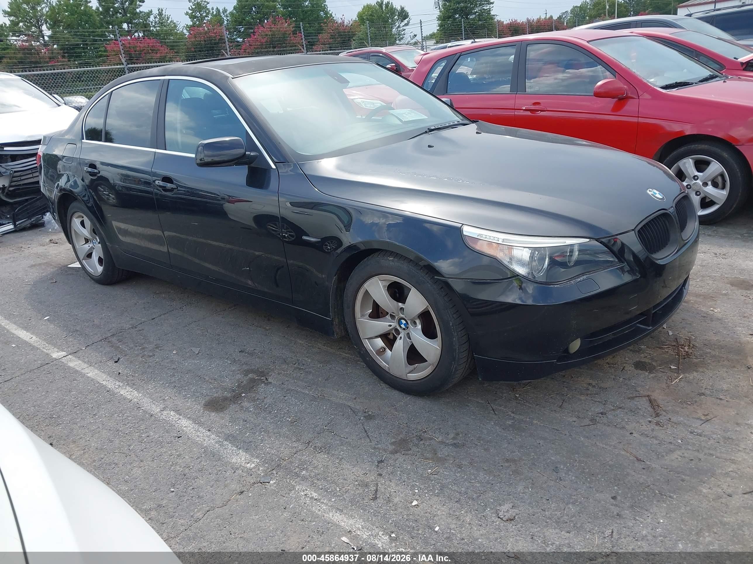 2007 BMW 5 series VIN WBANE73507CM50616 IAAI salvage auction — Normal Wear, Clear (North Carolina), sold $600 on 2026-10-10 (photo 1)