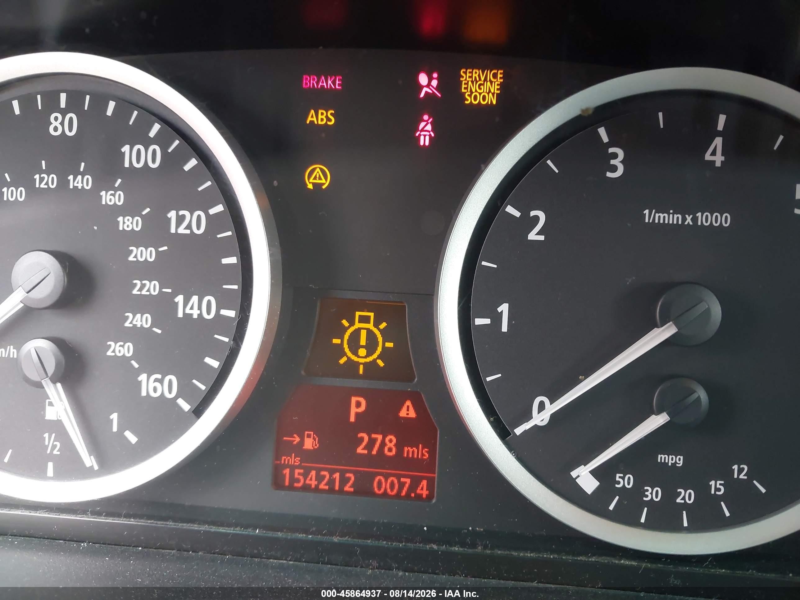 2007 BMW 5 series VIN WBANE73507CM50616 IAAI salvage auction — Normal Wear, Clear (North Carolina), sold $600 on 2026-10-10 (photo 7)