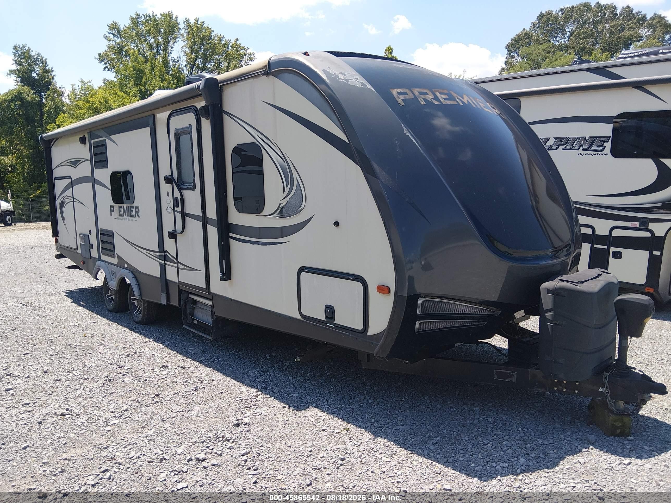 2018 Keystone Rv Premier VIN 4YDT26R28JD437346 IAAI salvage auction — Top/Roof, Salvage (Tennessee), sold $4,800 on 2026-09-09 (photo 1)