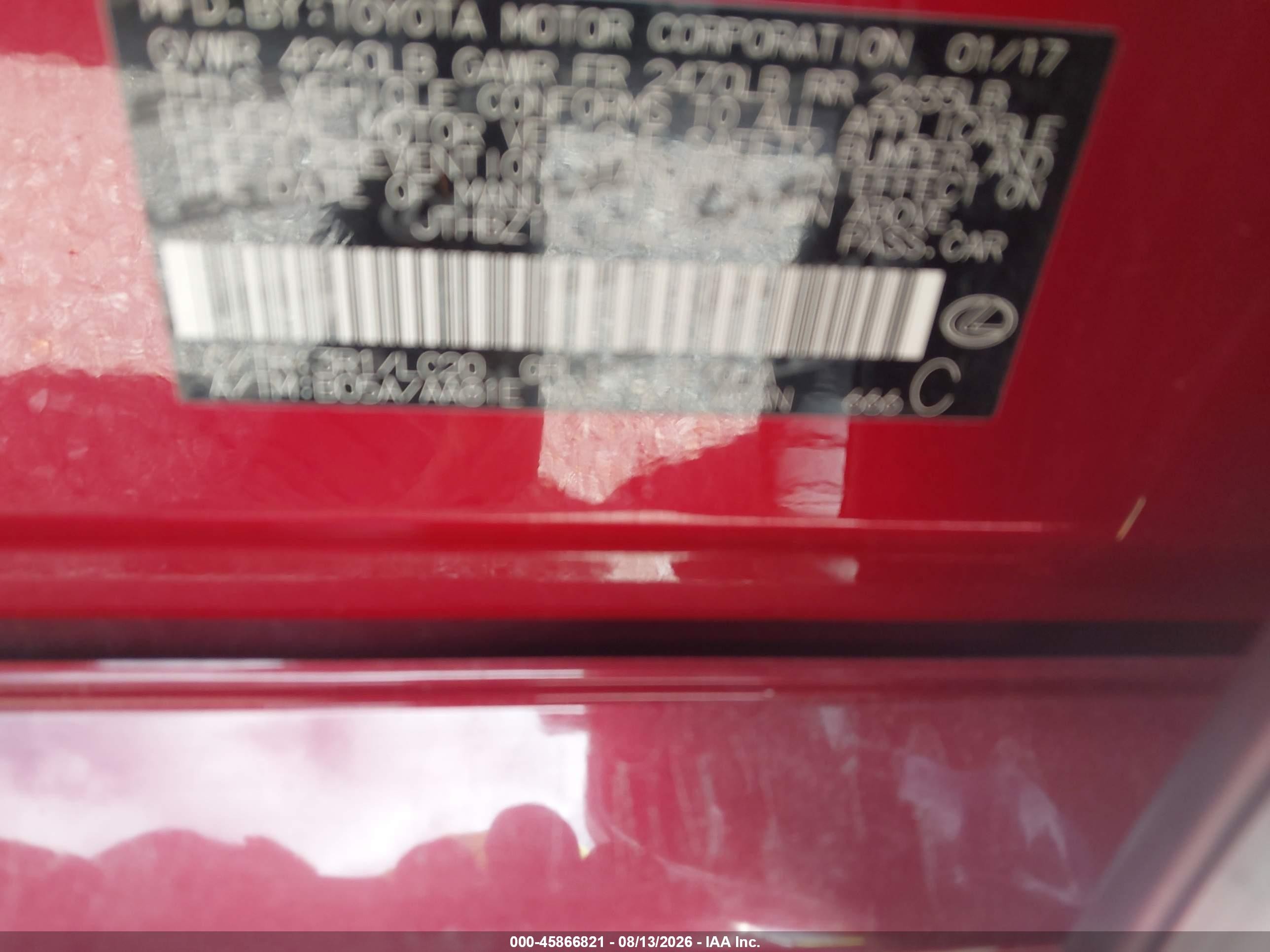 2017 Lexus Gs VIN JTHBZ1BL1HA010469 IAAI salvage auction — Front End, Original (Texas), sold $4,250 on 2026-09-18 (photo 9)