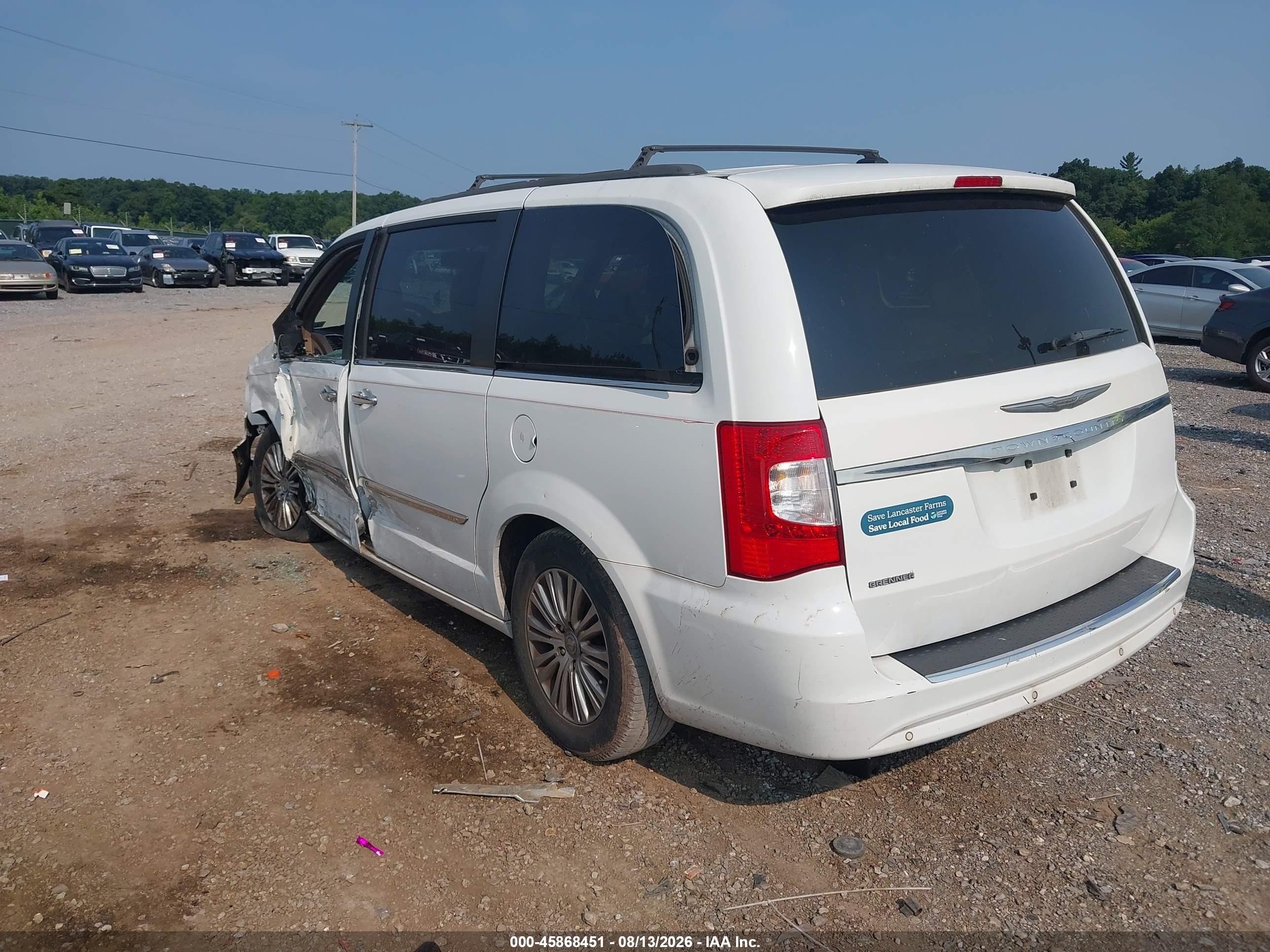2013 Chrysler Town & Country VIN 2C4RC1CG1DR820161 IAAI salvage auction — Front End, Salvage (Pennsylvania), sold $325 on 2026-09-13 (photo 3)