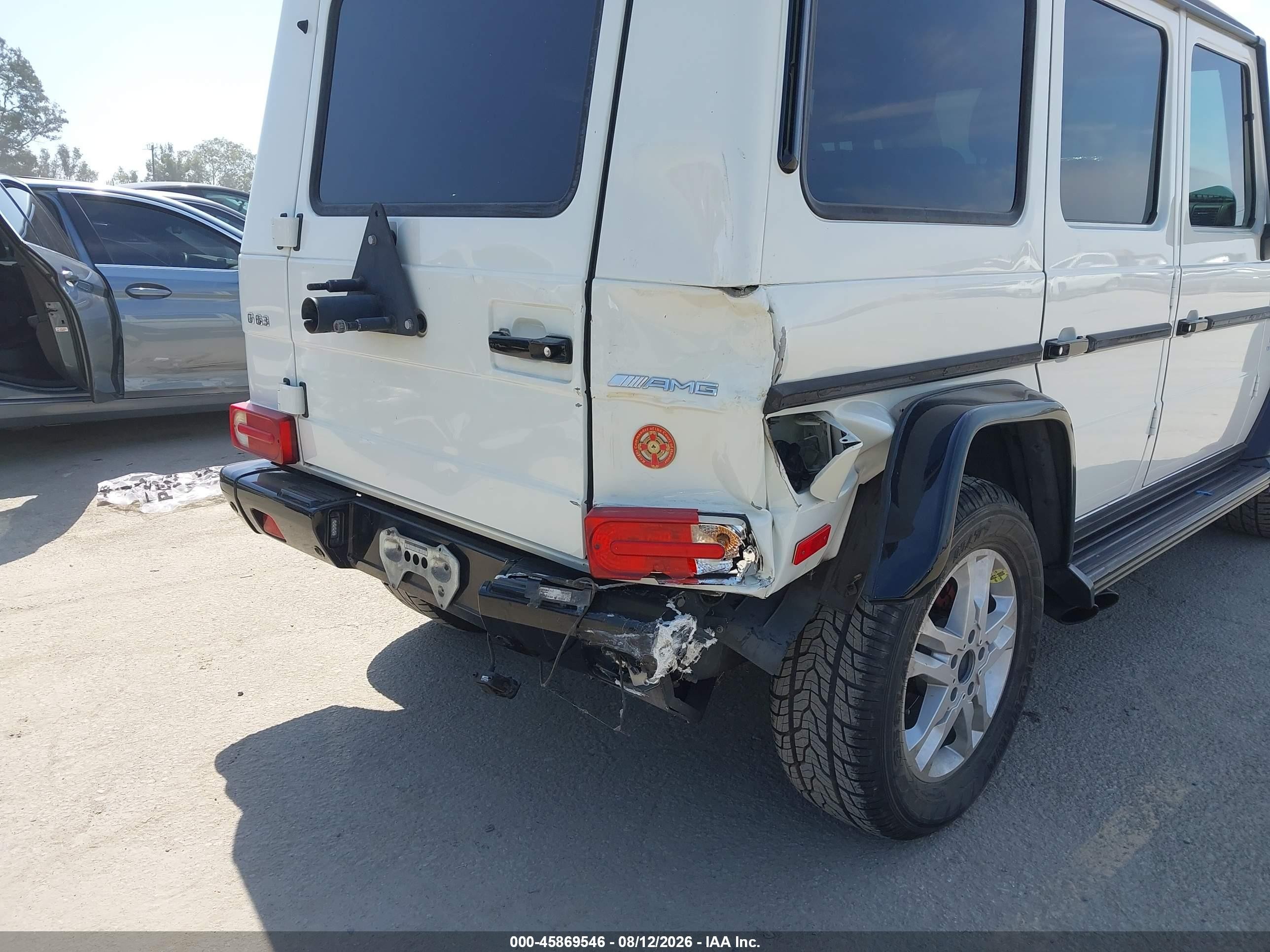 2011 Mercedes-Benz G-Class VIN WDCYC7BF0BX190522 IAAI salvage auction — Rear End, Salvage (California), sold $16,950 on 2026-08-31 (photo 6)