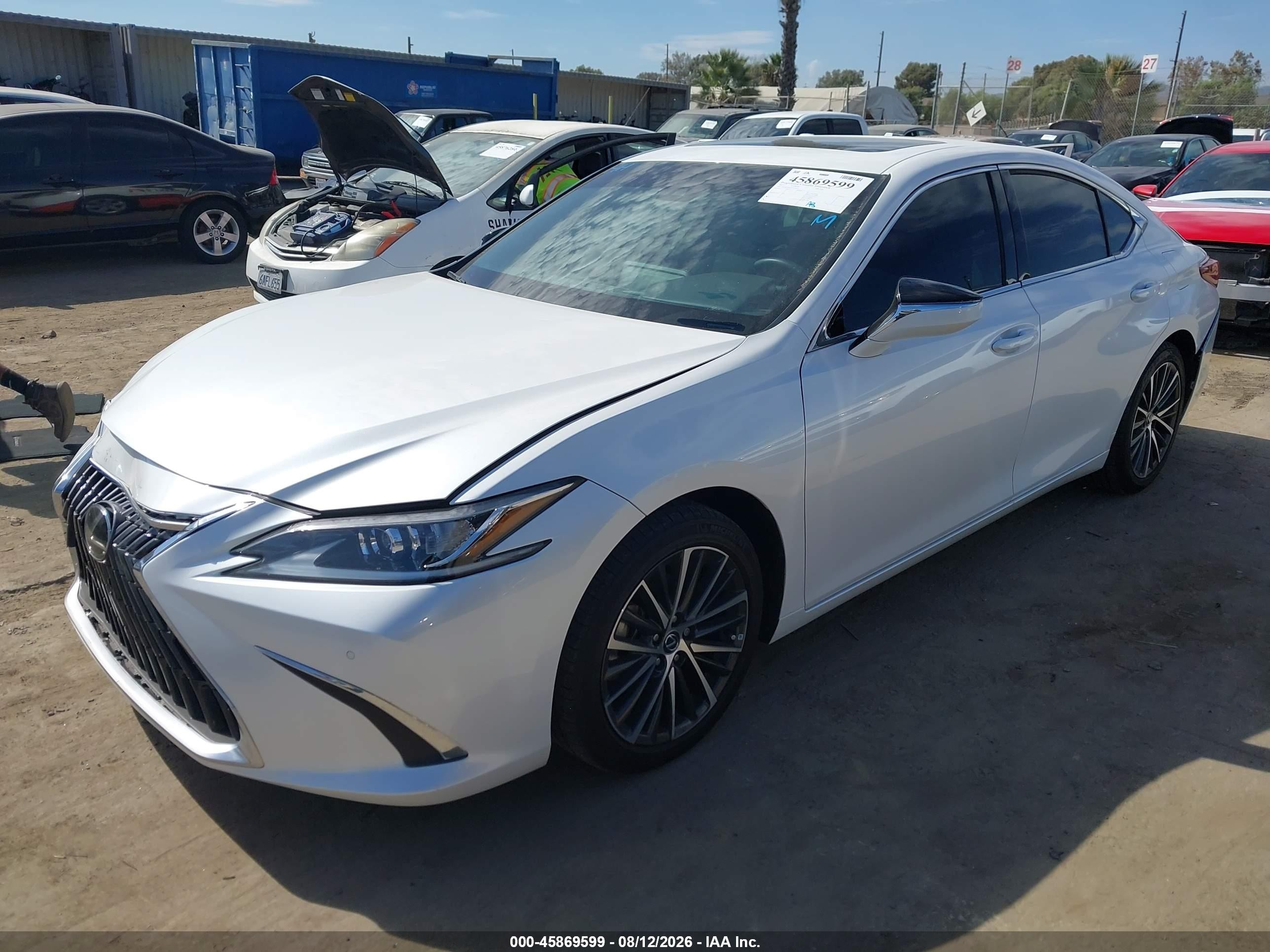 2023 Lexus ES 350 VIN 58ADZ1B11PU153495 IAAI salvage auction — Front & Rear, Salvage (California), sold $17,100 on 2026-09-12 (photo 2)